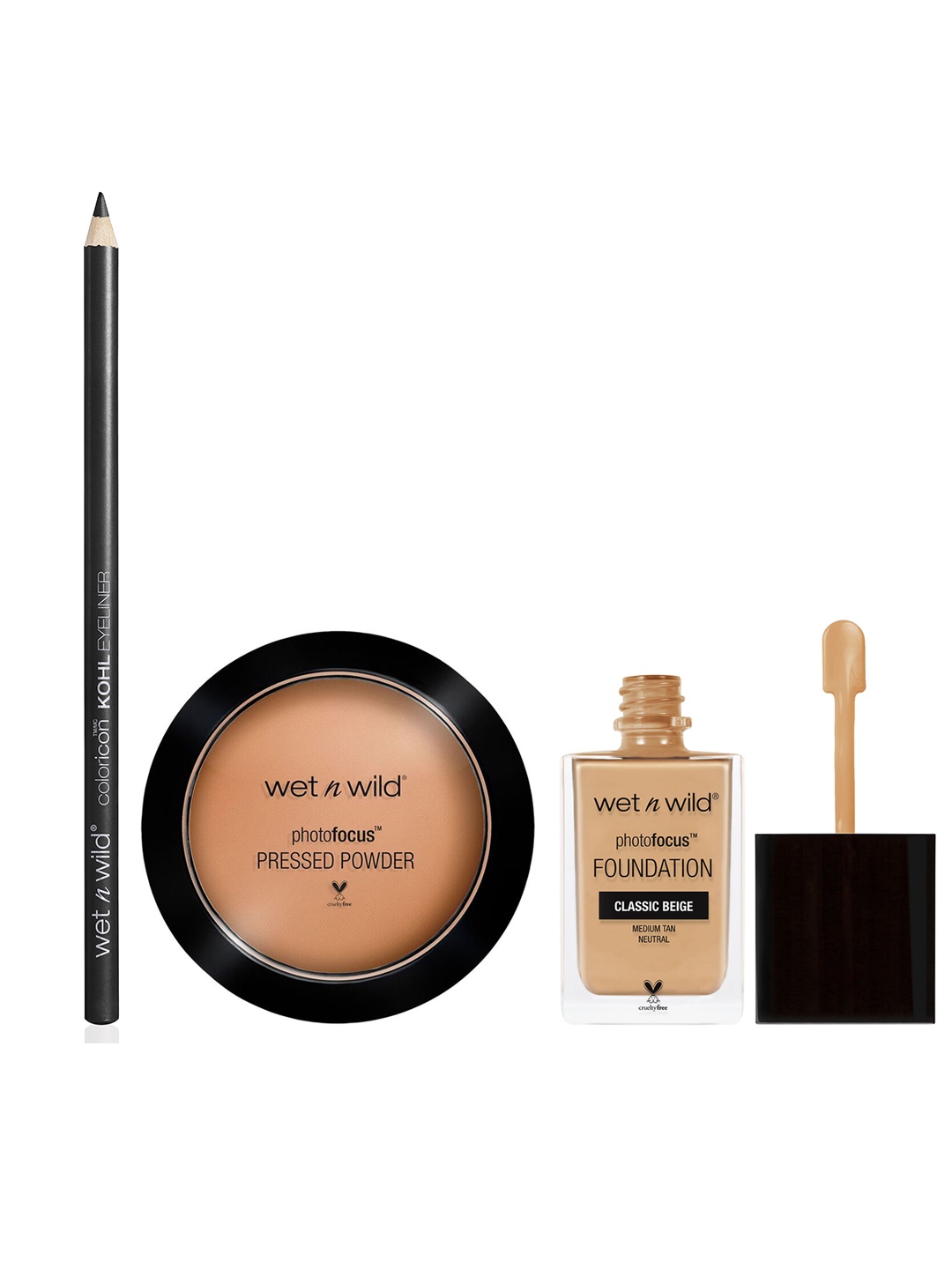 

Wet n Wild Women Beauty Set of Foundation, Eyeliner & Pressed Powder, Beige