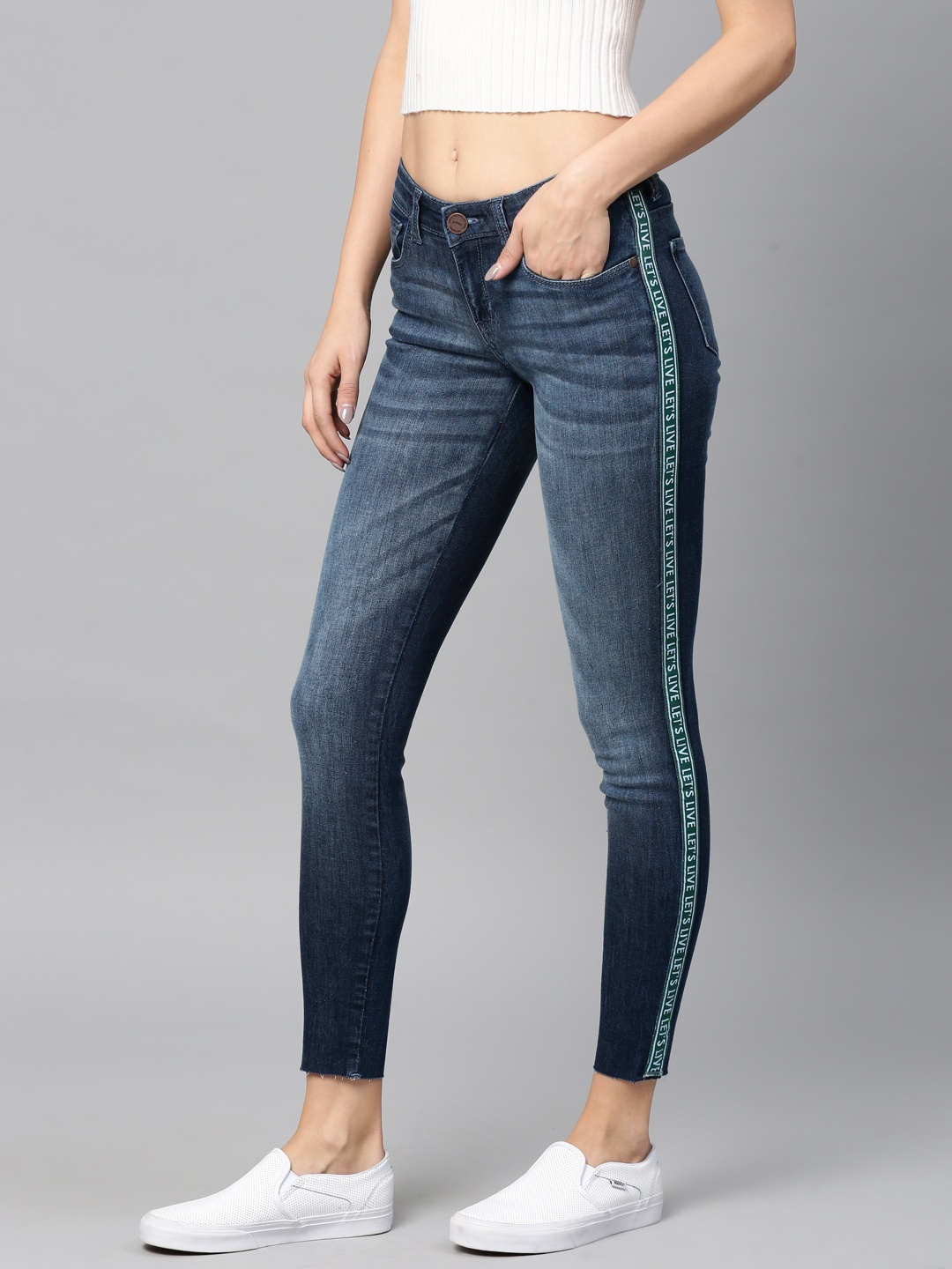 

Tokyo Talkies Women Blue Super Skinny Fit Mid-Rise Clean Look Stretchable Jeans