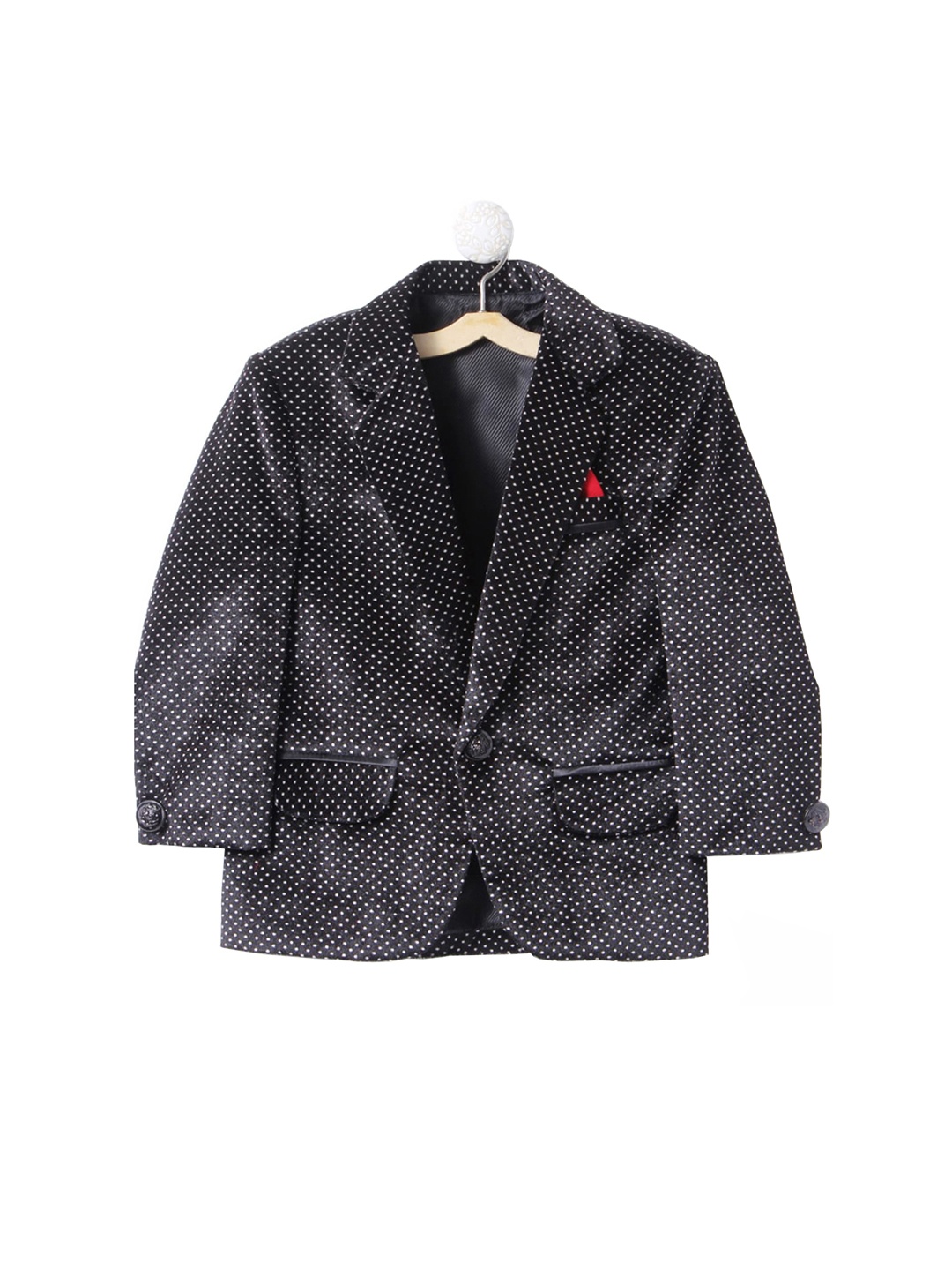 

Jeetethnics Boys Black Printed Blazer