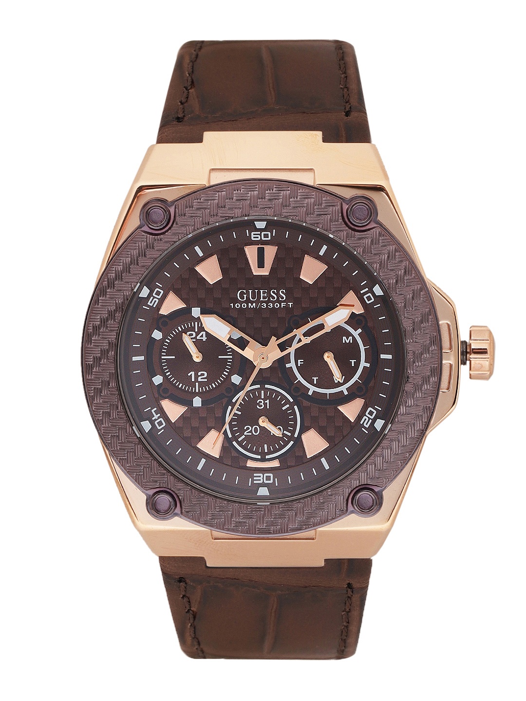 

GUESS Men Brown Multifunction Watch W1058G2