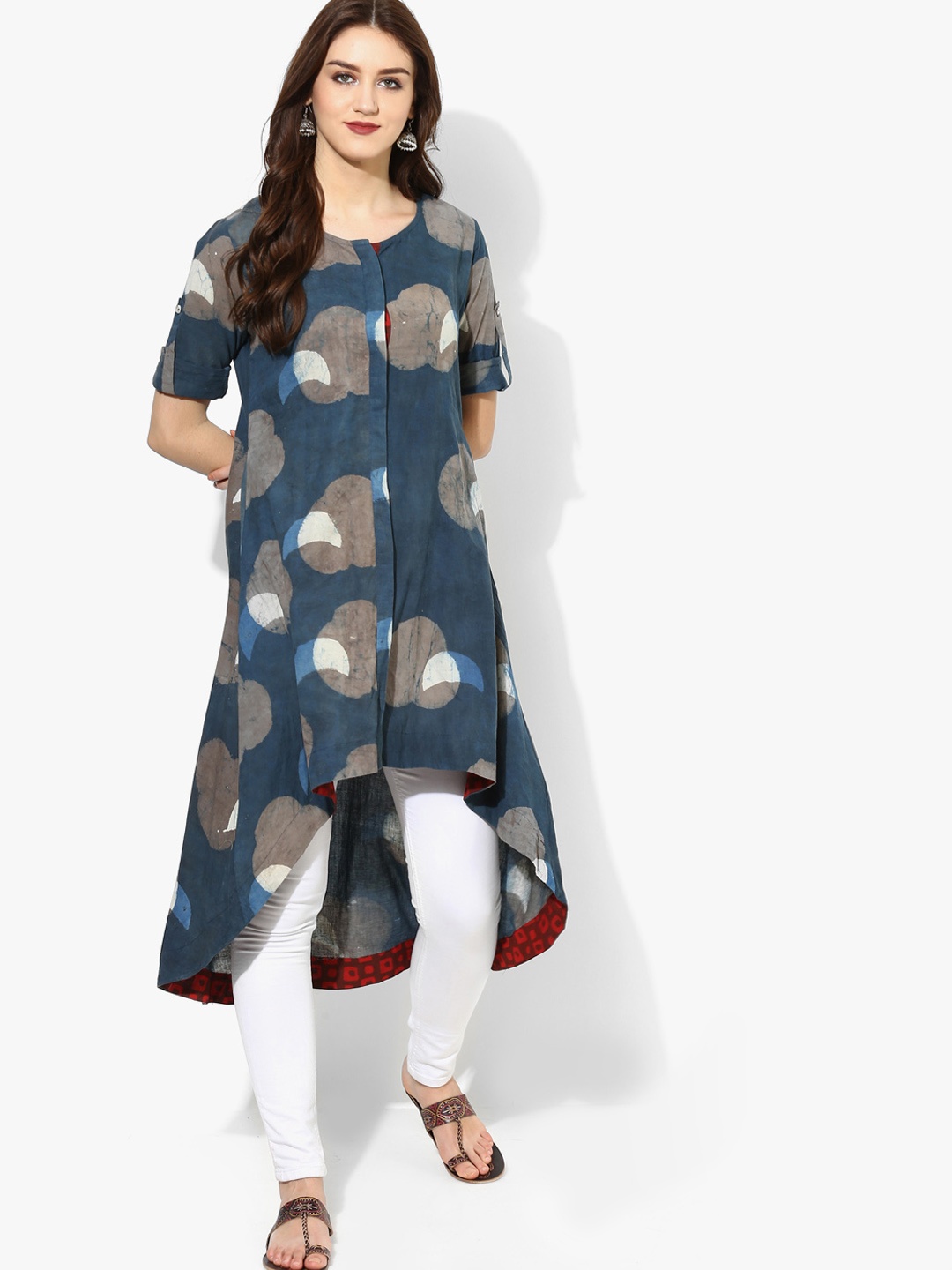 

Sangria Women Blue Printed A-Line Kurta