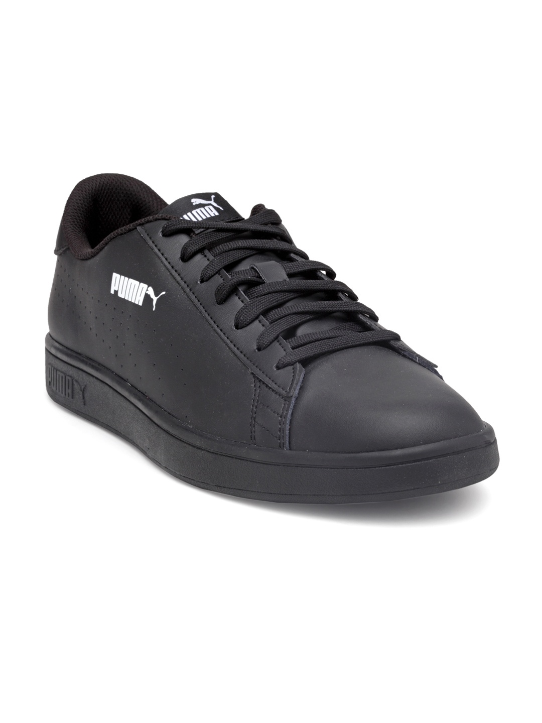 

Puma Men Black Smash v2 Leather Perf Sneakers