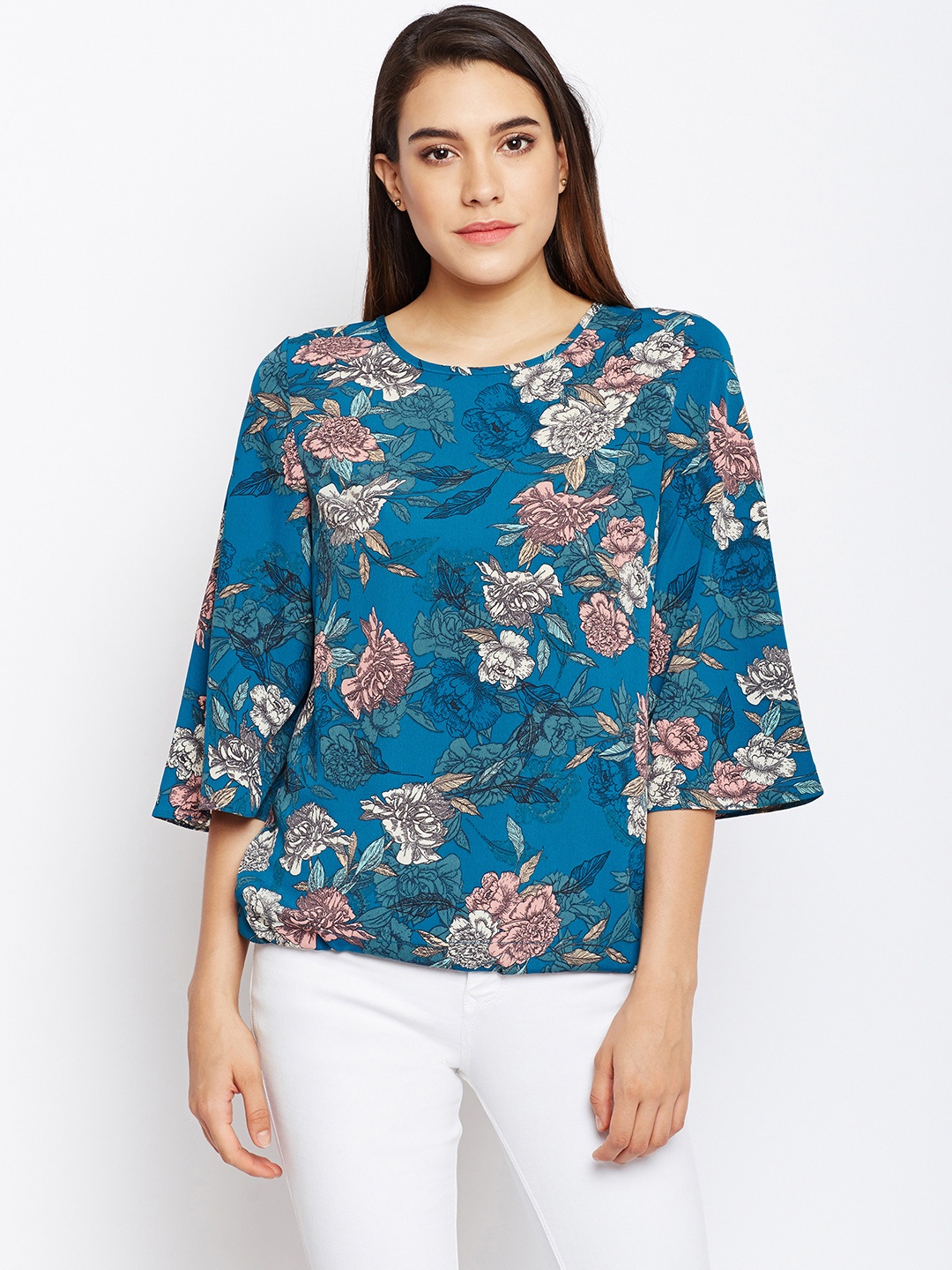 

Oxolloxo Women Teal Printed Top