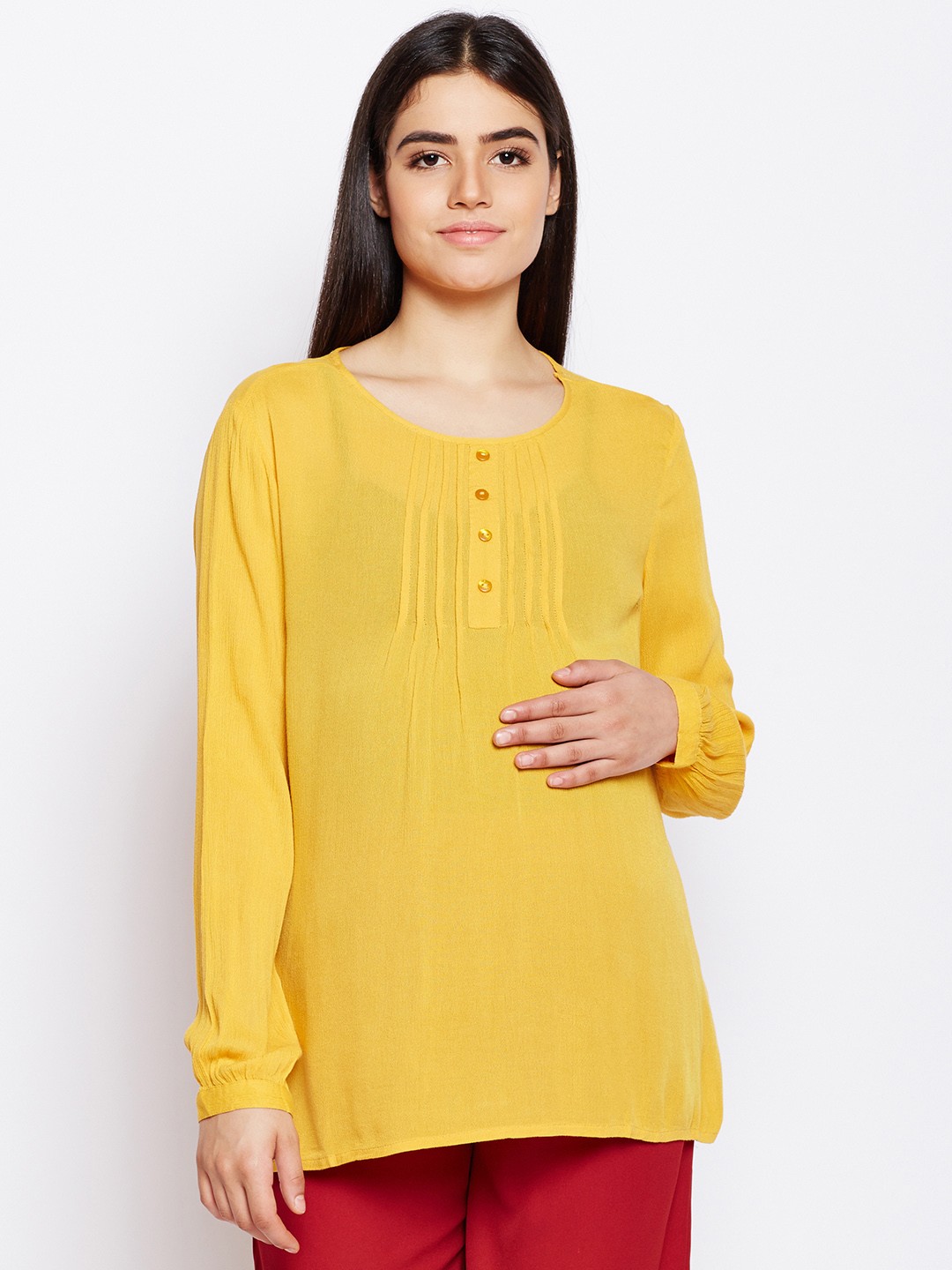 

Oxolloxo Women Yellow Solid Top
