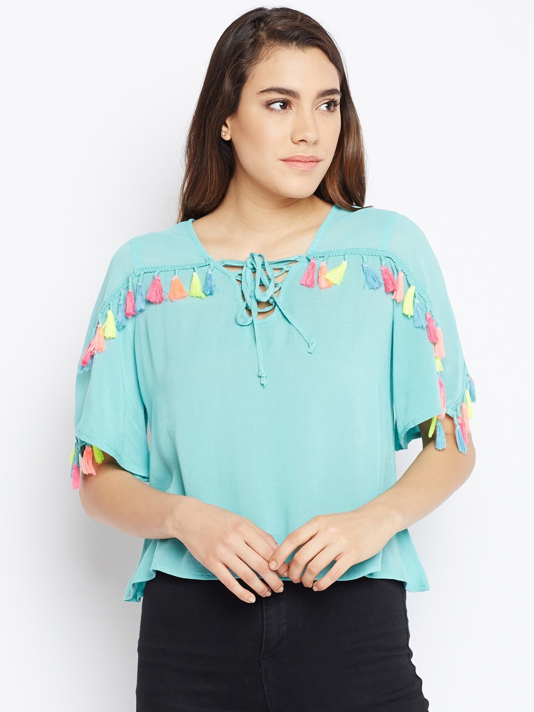

Oxolloxo Women Green Solid Top