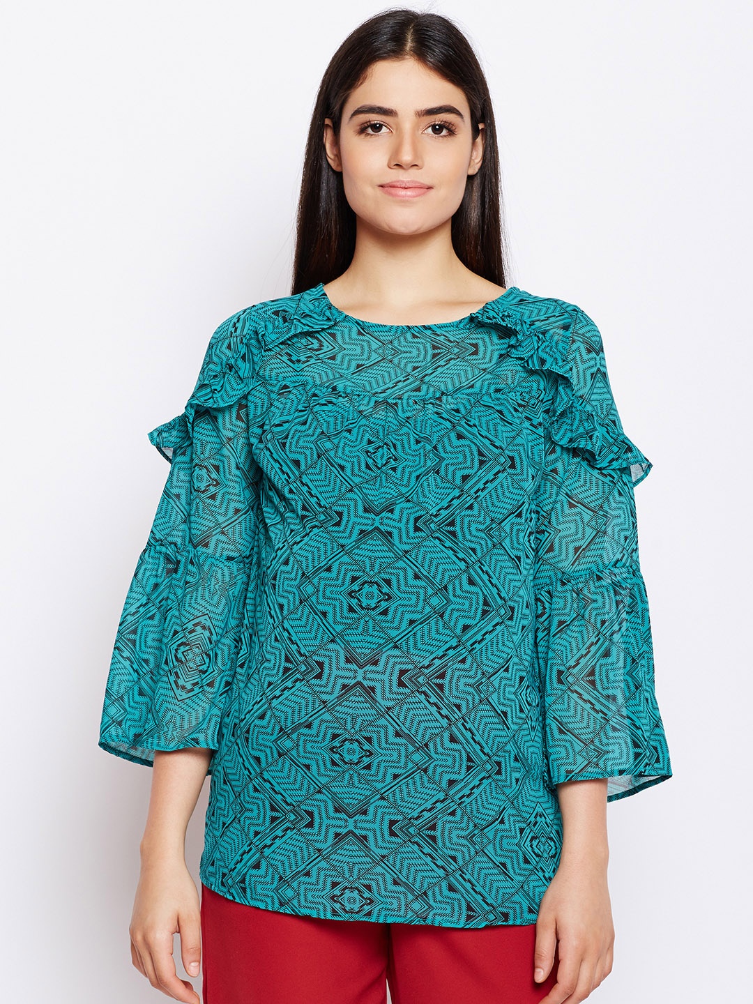 

Oxolloxo Women Green Printed Top