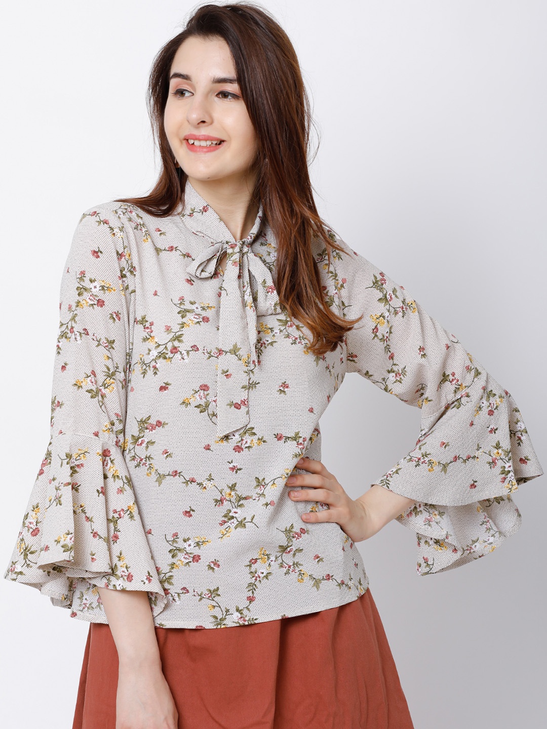 

Tokyo Talkies Women Off-White Printed Top