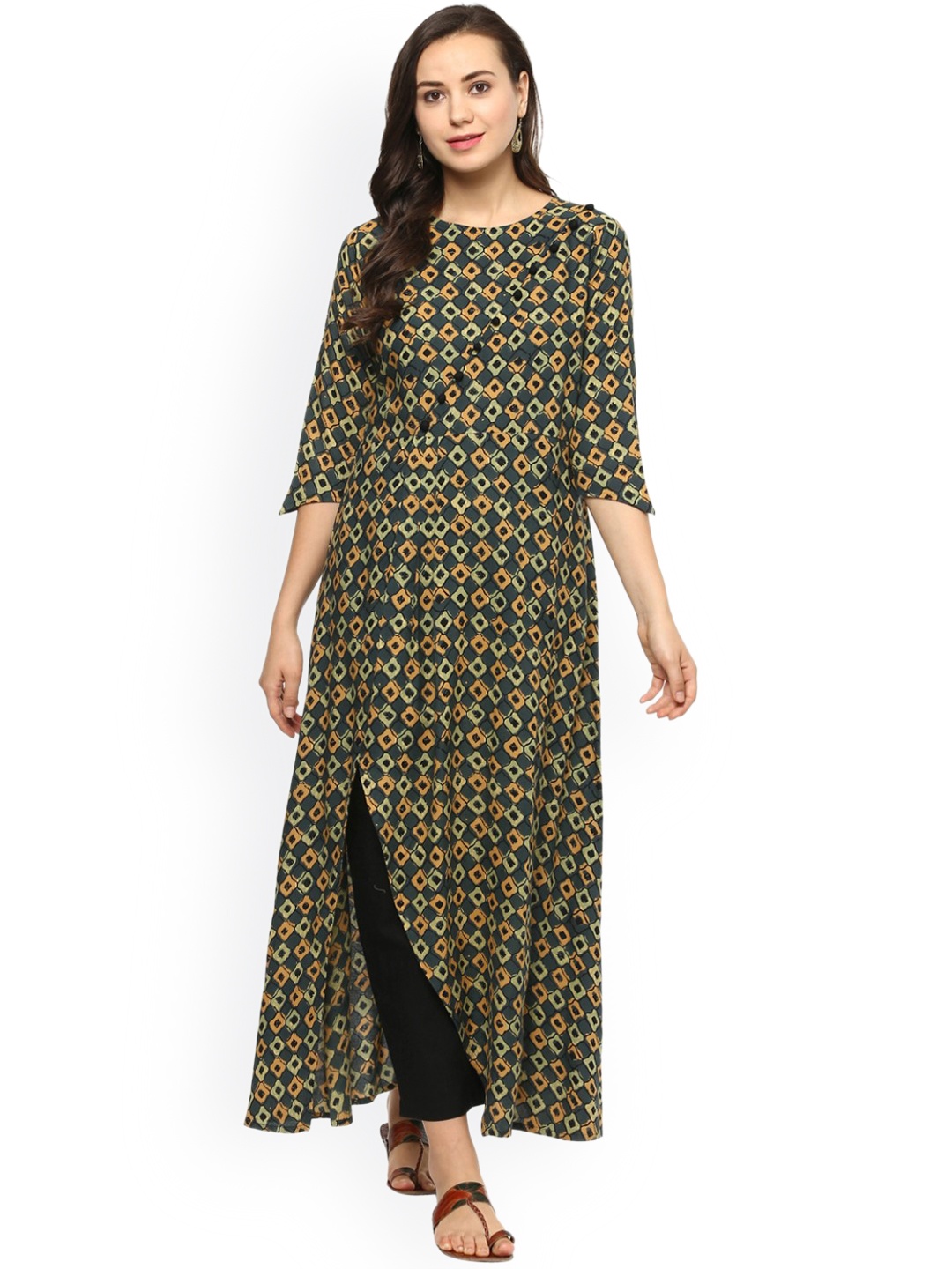

Idalia Women Multicoloured Printed A-Line Kurta, Multi