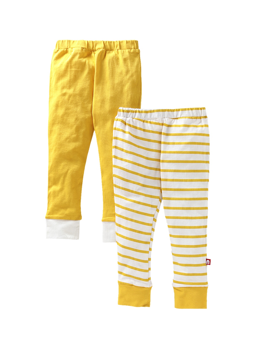

Nino Bambino Boys Organic Cotton Pack of 2 Leggings, Yellow