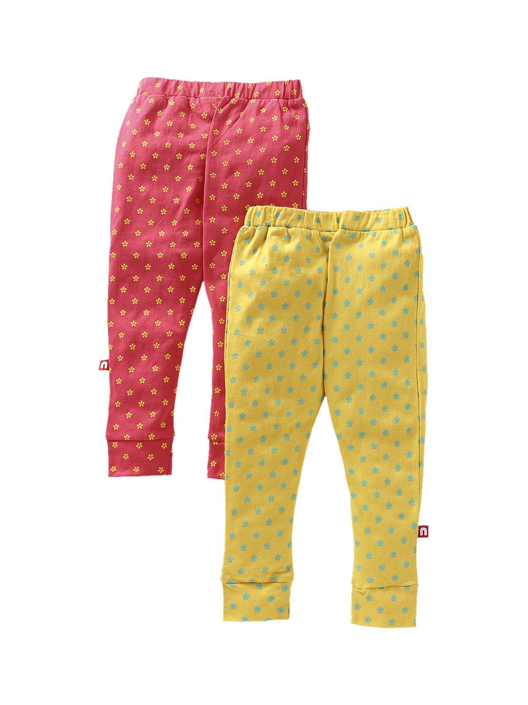

Nino Bambino Girls Organic Cotton Pack of 2 Leggings, Red