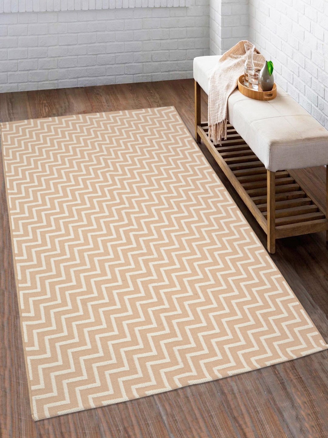 

Saral Home Unisex Beige Pritned Dhurrie
