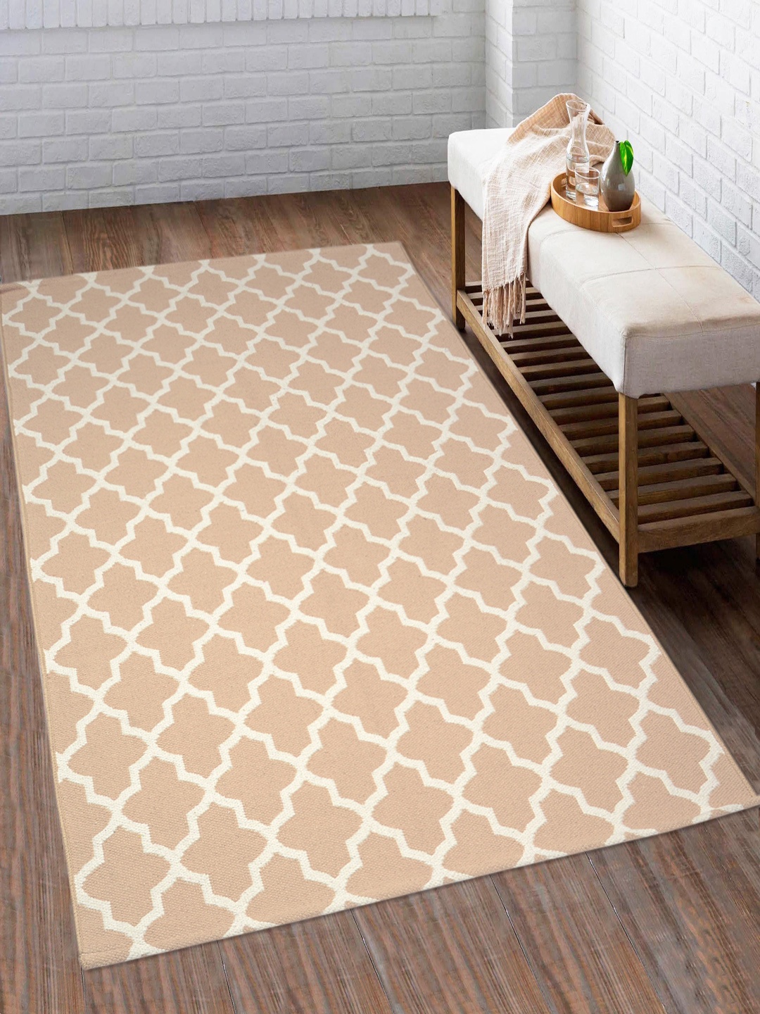 

Saral Home Unisex Beige Pritned Dhurrie
