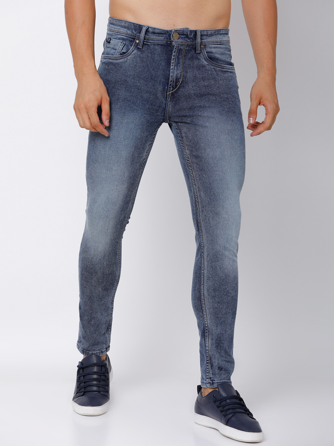

LOCOMOTIVE Men Blue Skinny Fit Mid-Rise Clean Look Stretchable Jeans