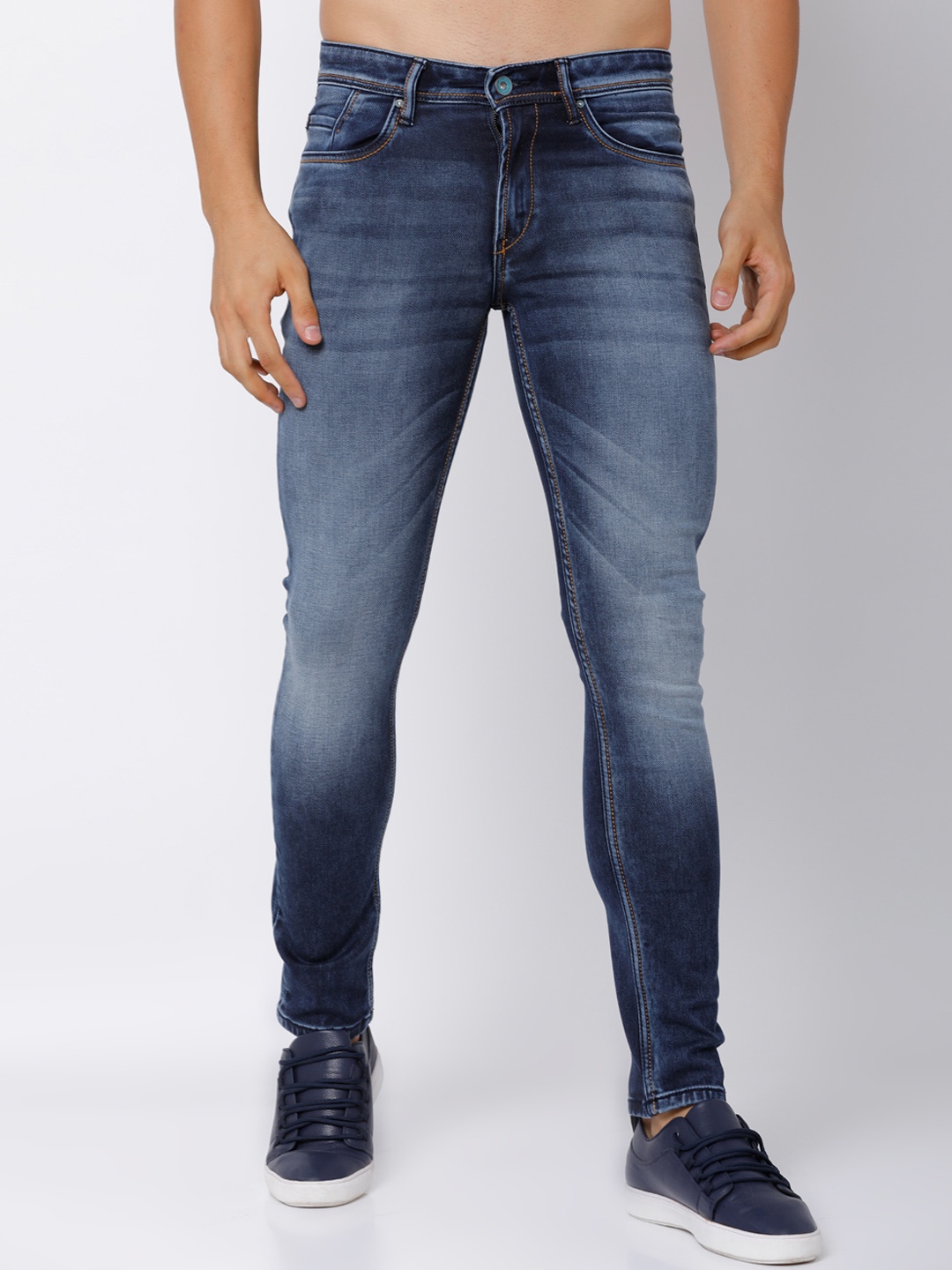 

LOCOMOTIVE Men Blue Slim Fit Mid-Rise Clean Look Stretchable Jeans