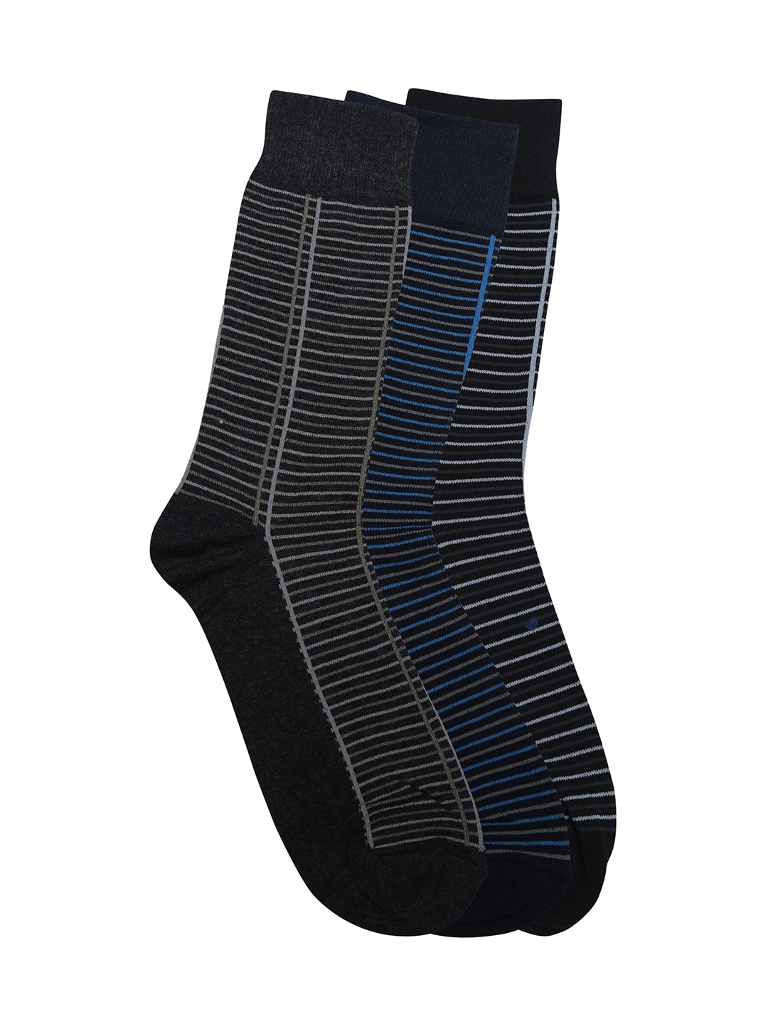 

Alvaro Castagnion Men Pack of 3 Assorted Above Ankle-Length Socks, Black