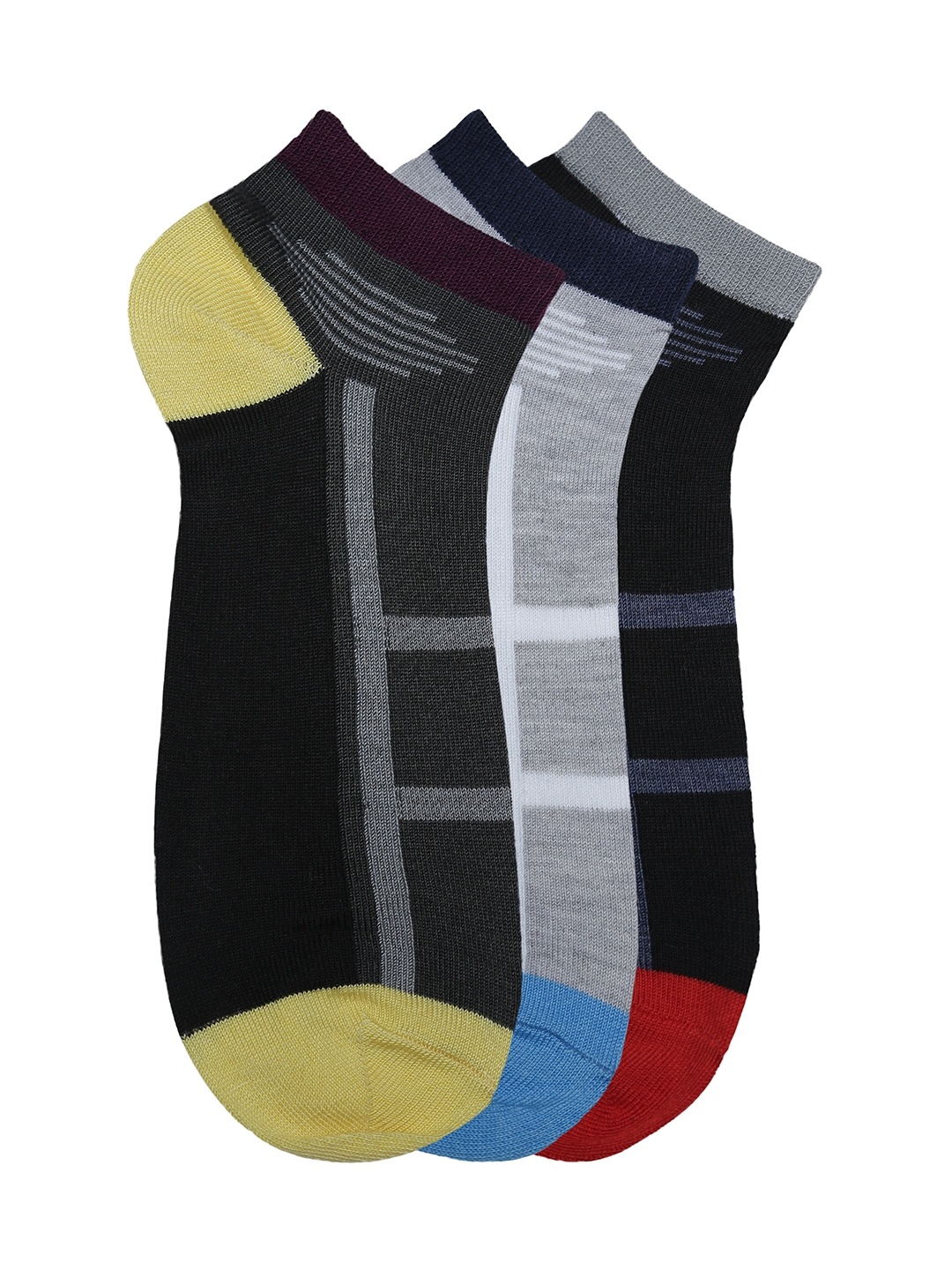 

Alvaro Castagnion Men Pack of 3 Assorted Ankle-Length Socks, Grey