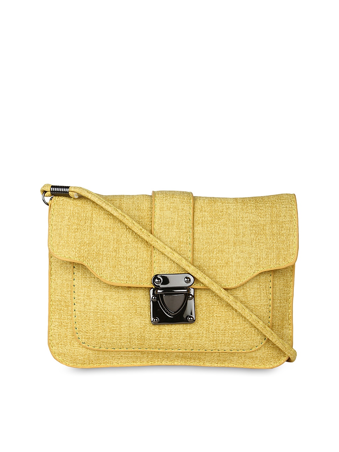 

Moedbuille Yellow Textured Clutch