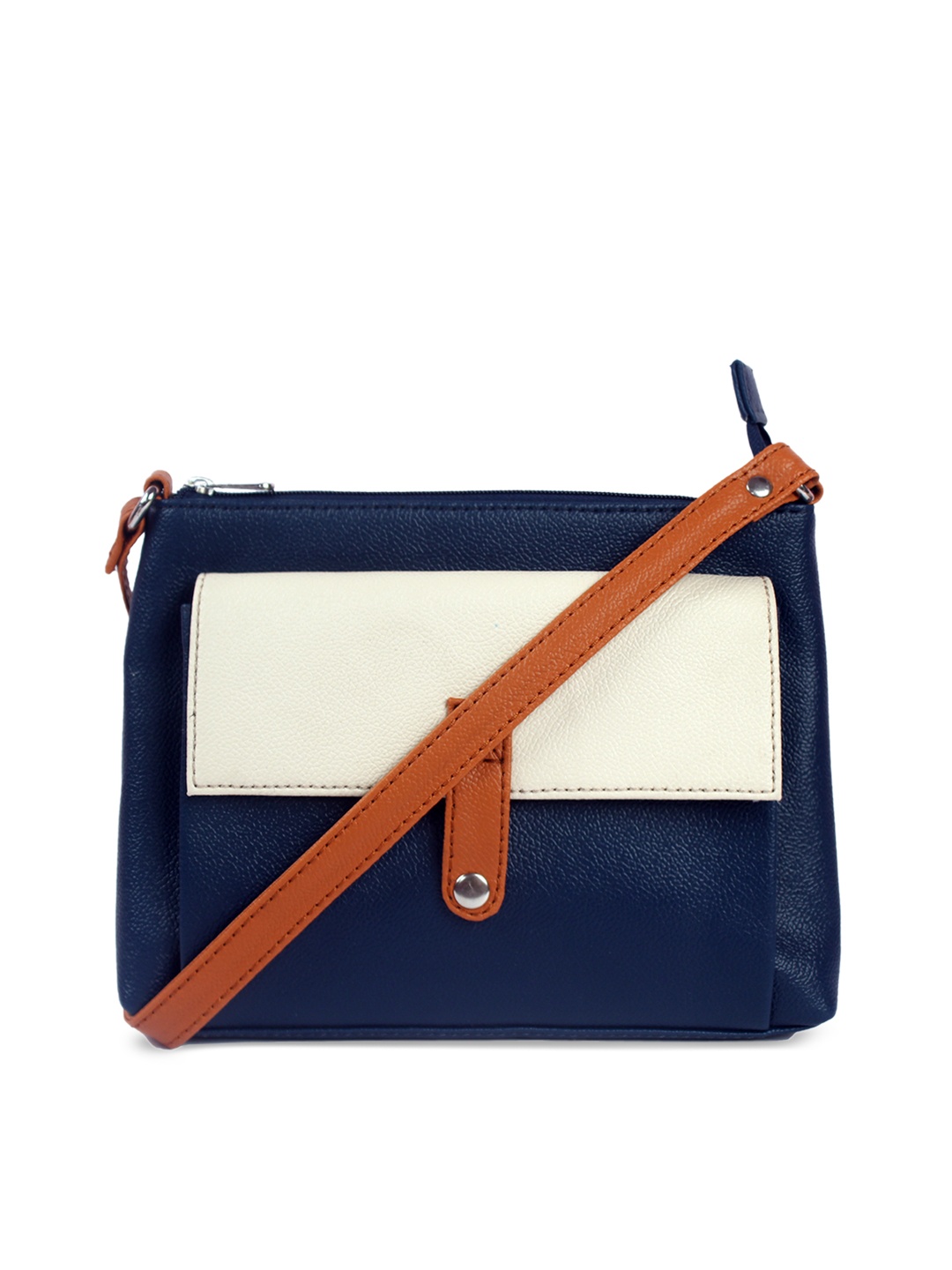 

Bagsy Malone Blue & Cream-Coloured Colourblocked Sling Bag