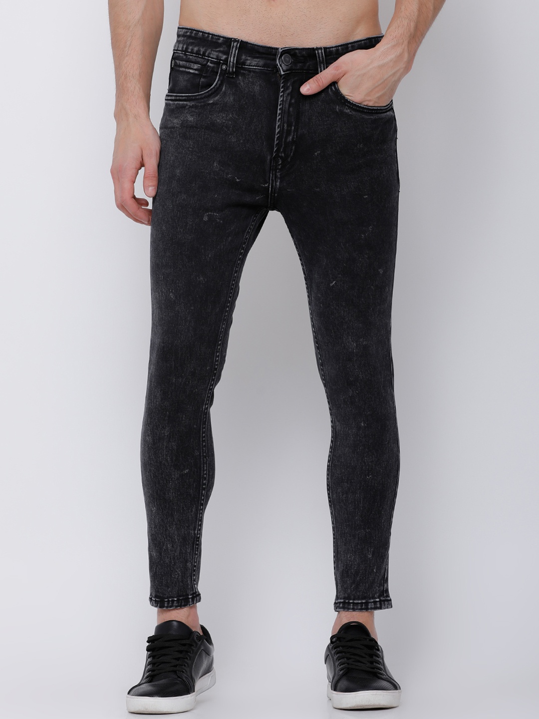 

LOCOMOTIVE Men Black Slim Fit Mid-Rise Clean Look Stretchable Jeans