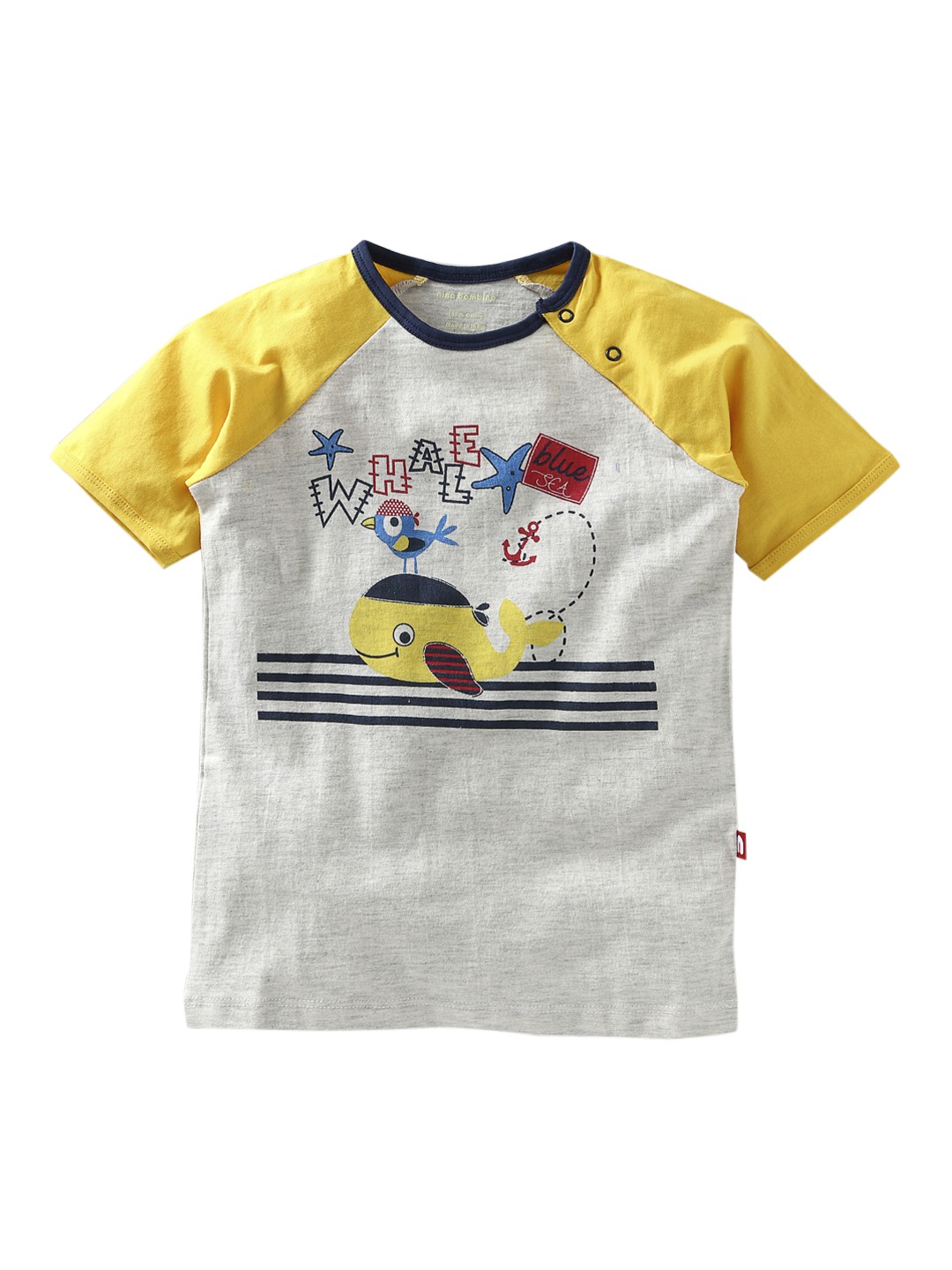 

Nino Bambino Boys Grey & Yellow Printed Round Neck T-shirt