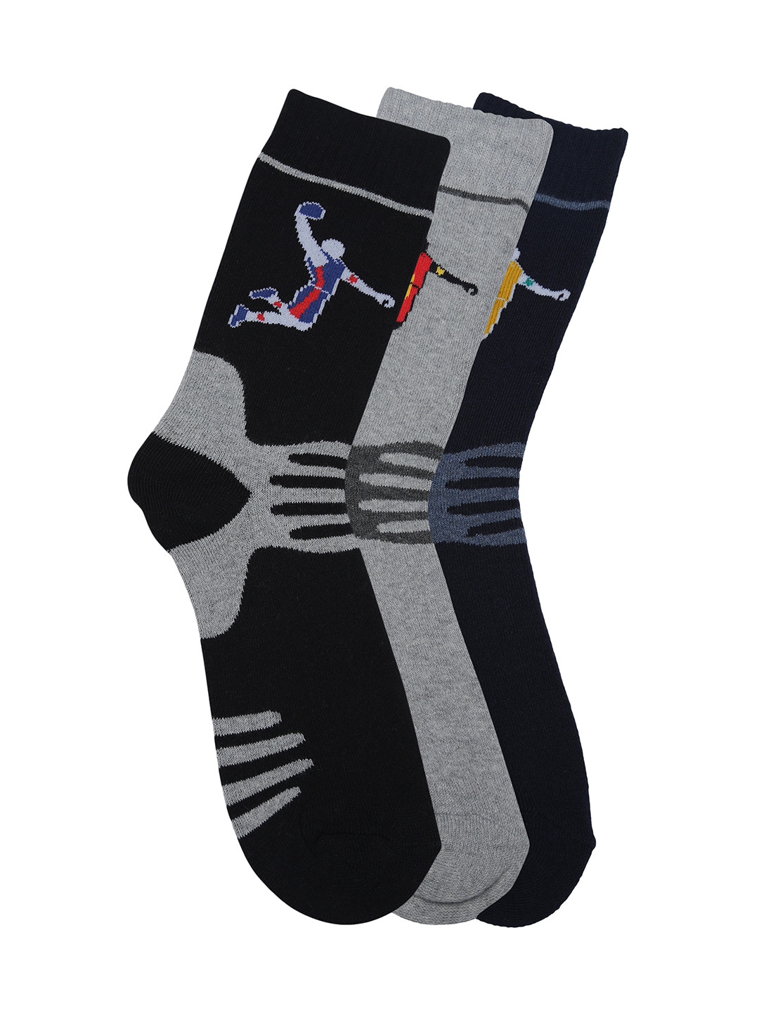 

Alvaro Castagnion Men Pack of 3 Assorted Above Ankle-Length Socks, Grey
