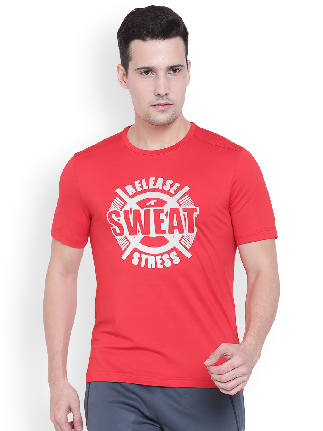 

Alcis Men Red Printed Round Neck T-shirt