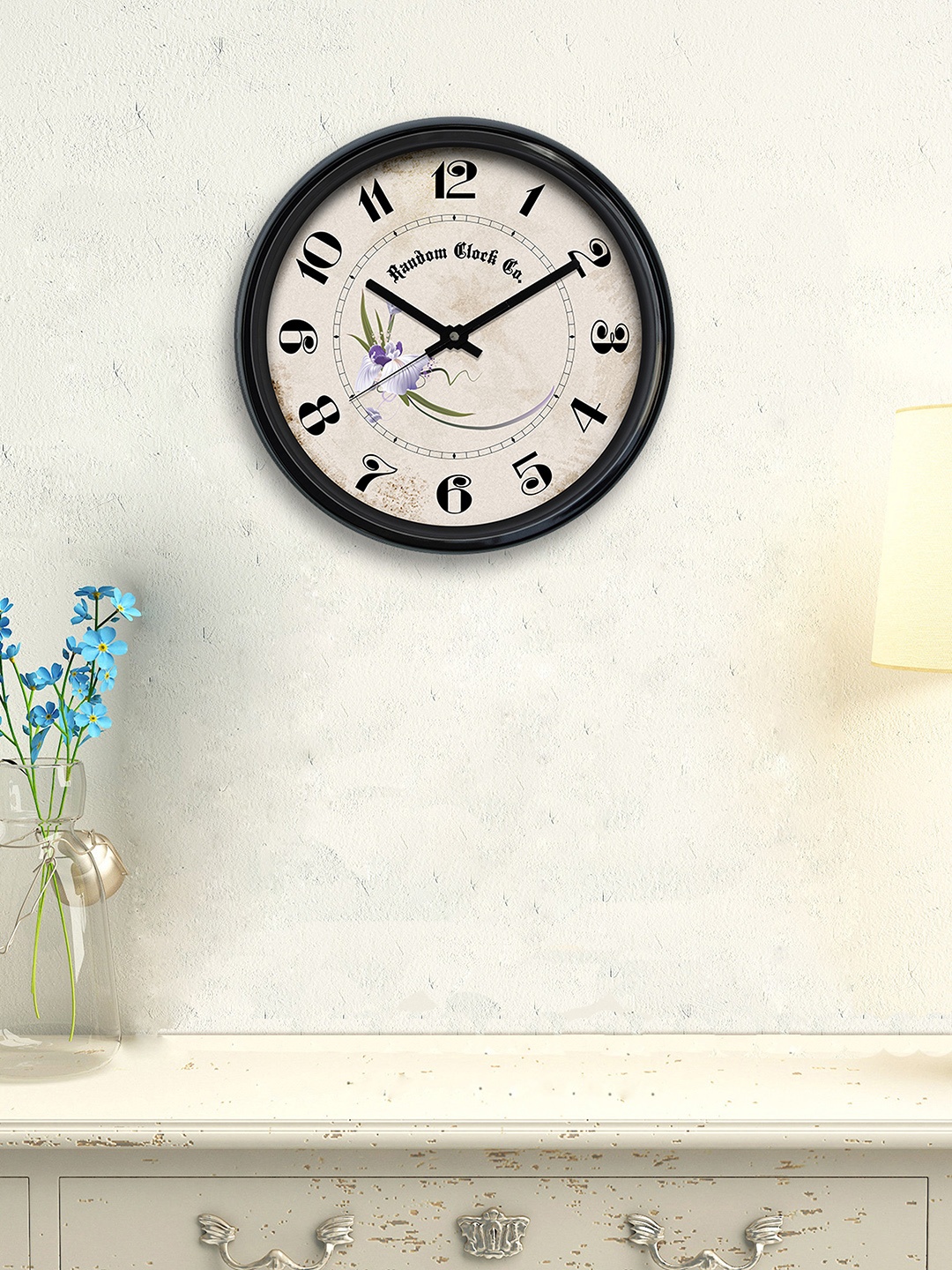 

RANDOM Cream-Coloured Round Printed Analogue Wall Clock 30.4 cm x 30.4 cm x 5.08 cm