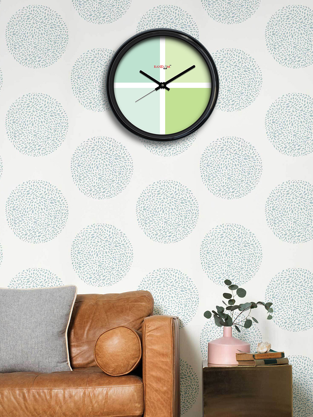 

RANDOM Blue Round Colourblocked Analogue Wall Clock