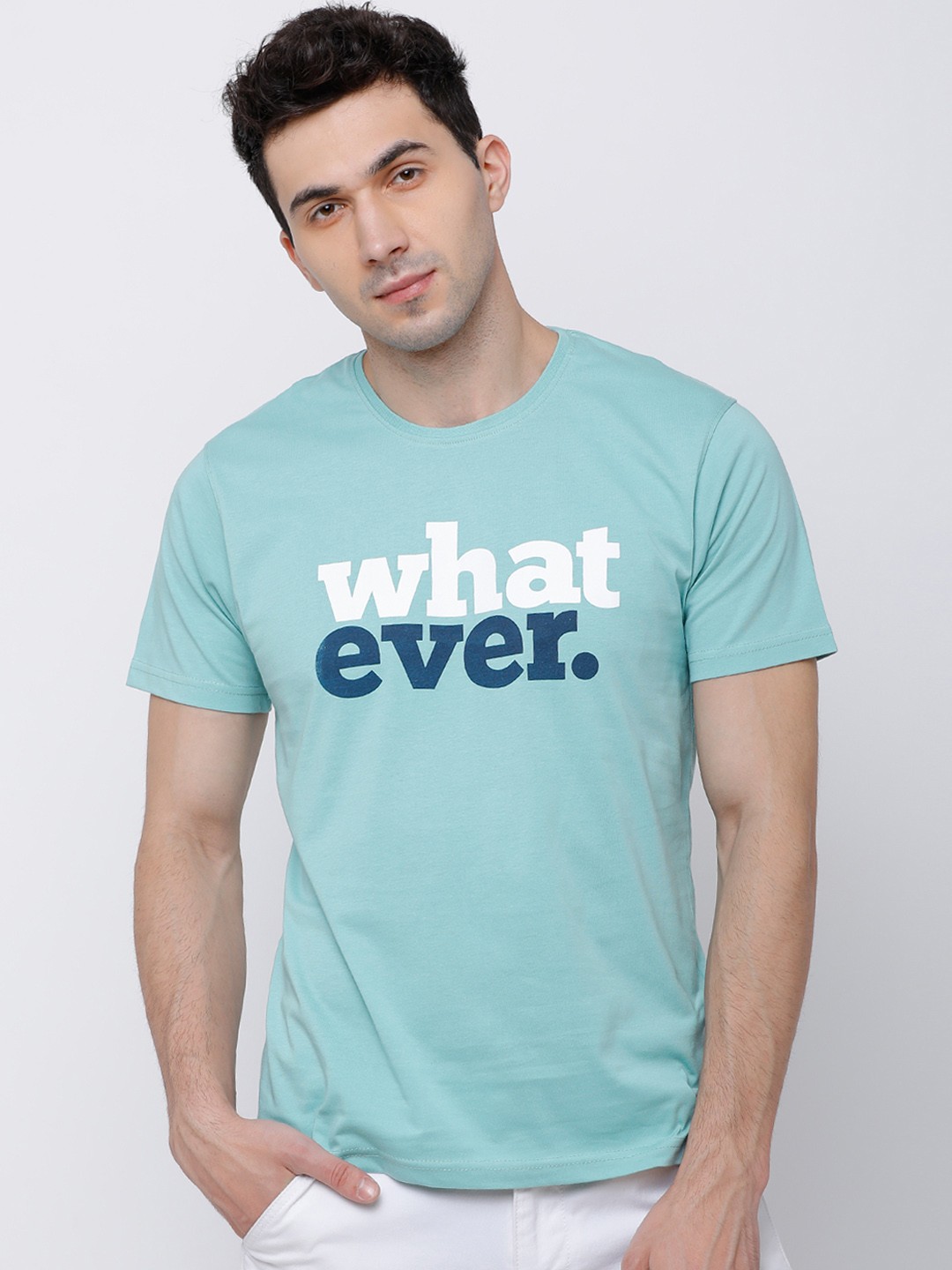 

LOCOMOTIVE Men Blue Printed Round Neck T-shirt