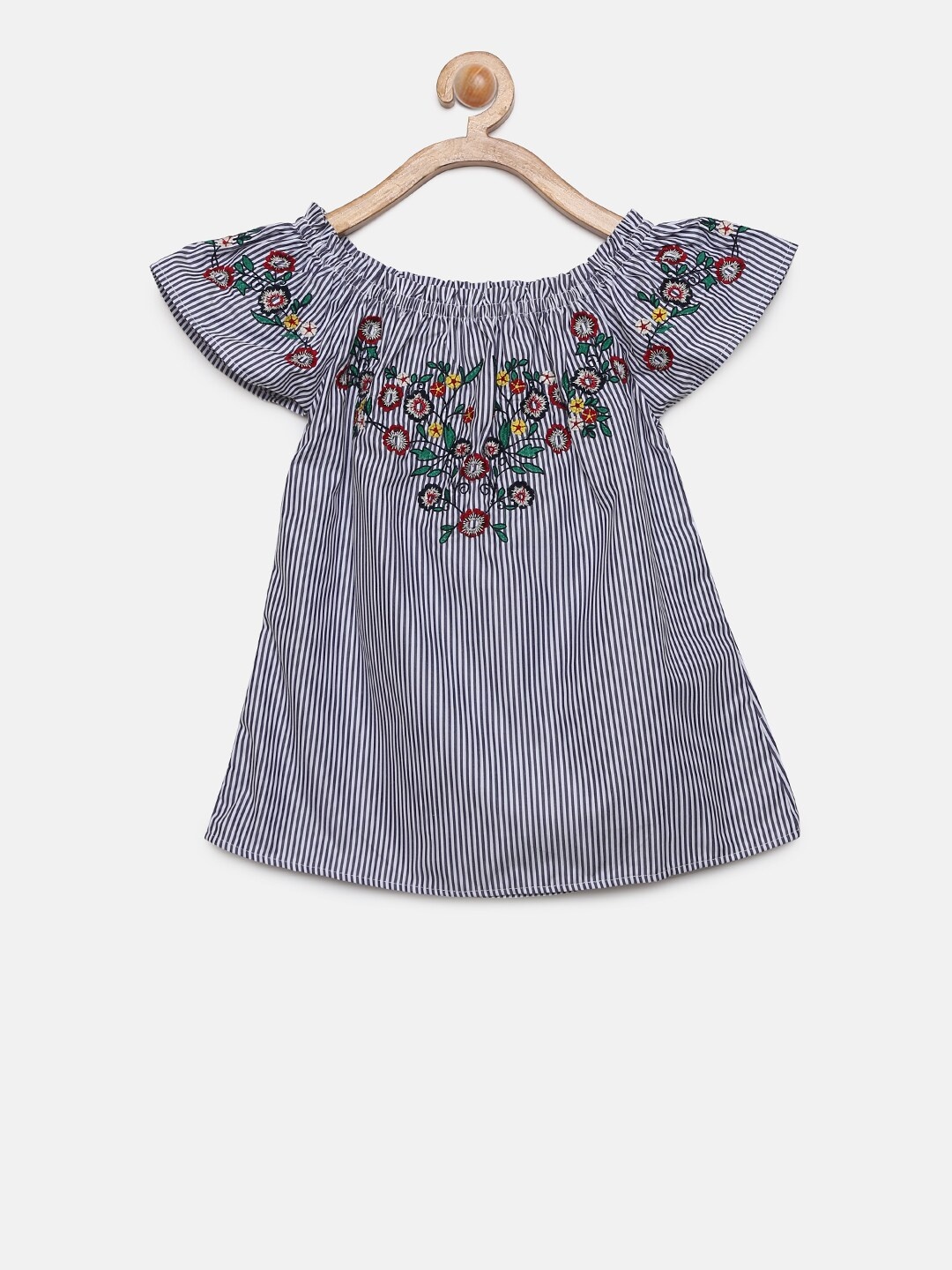

Lee Cooper Girls Navy Blue and White Striped Top
