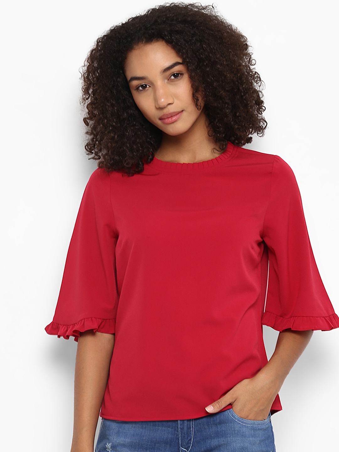 

Harpa Women Maroon Solid Top