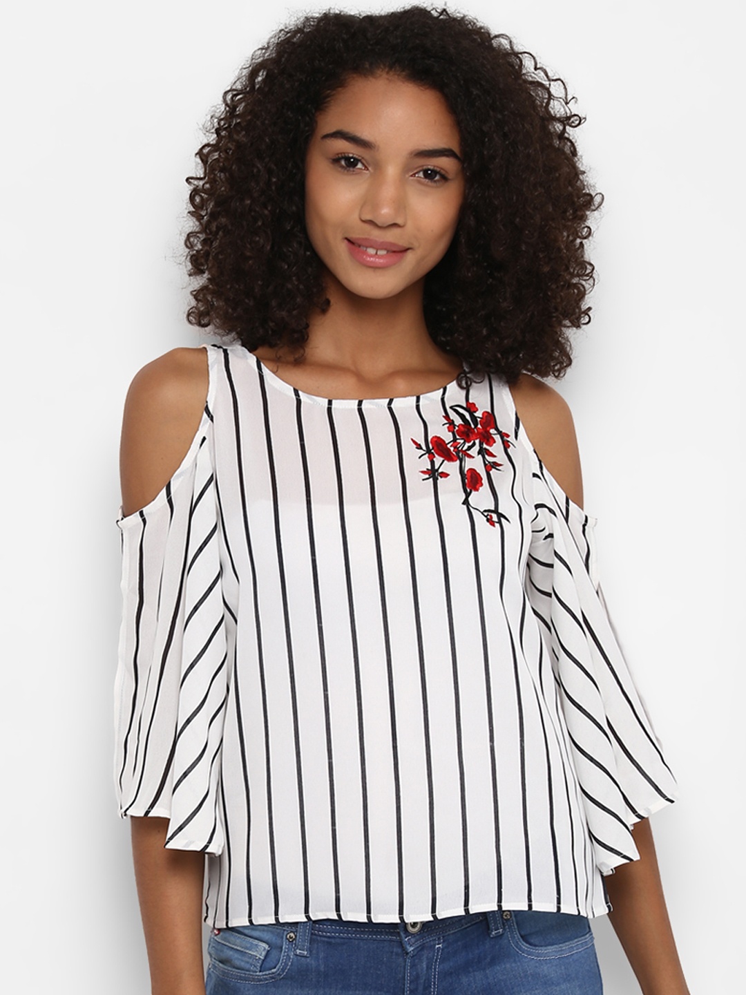 

Harpa Women White Striped Top