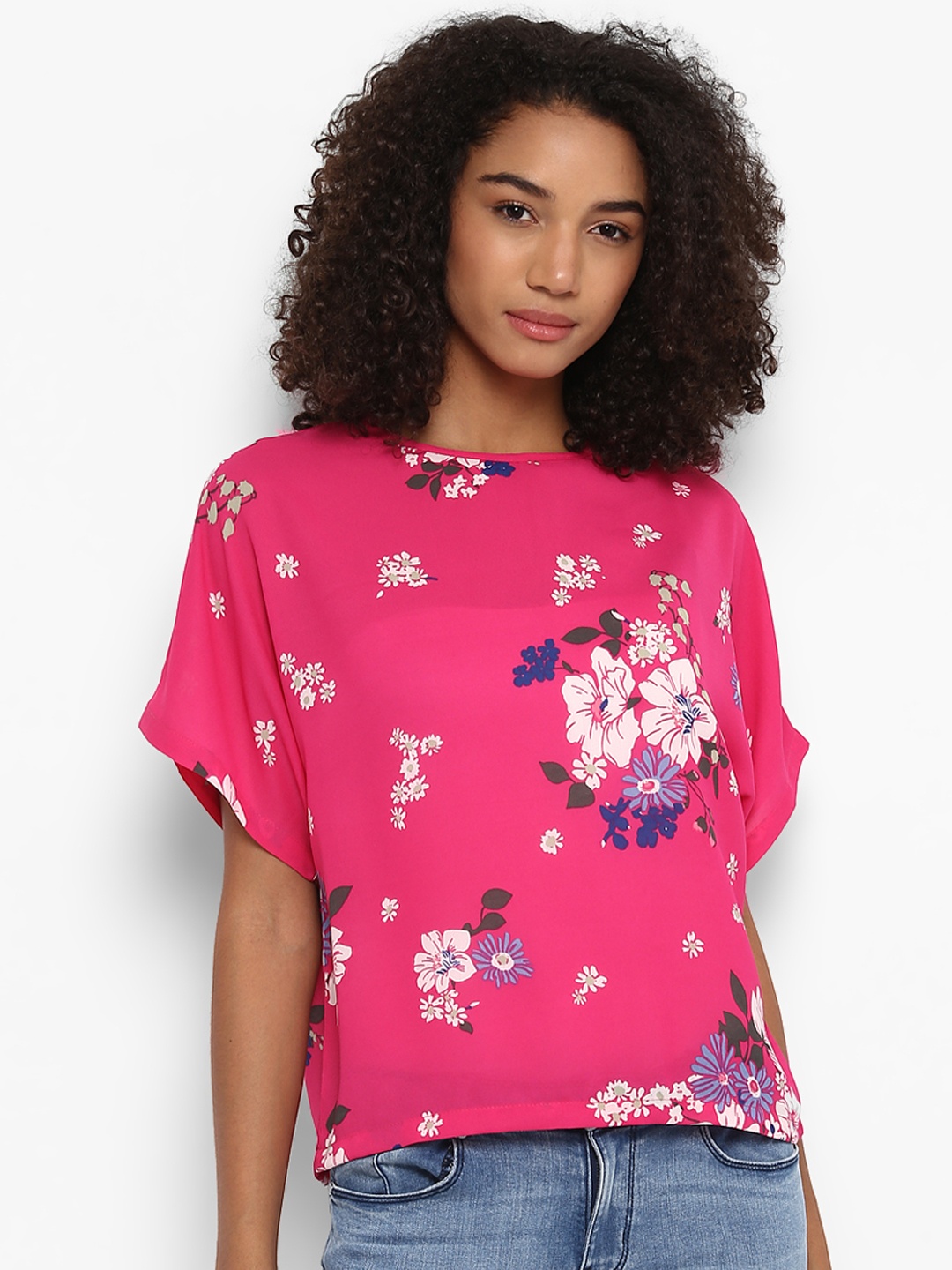 

Harpa Women Pink Printed Boxy Top