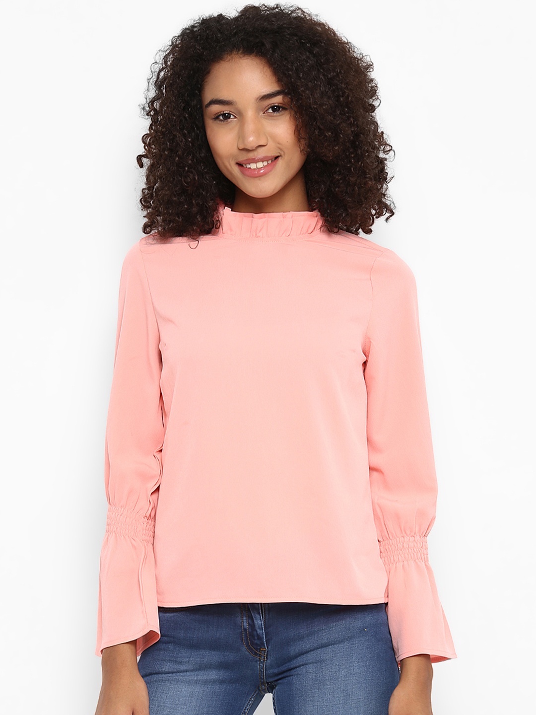 

Harpa Women Pink Solid A-Line Top