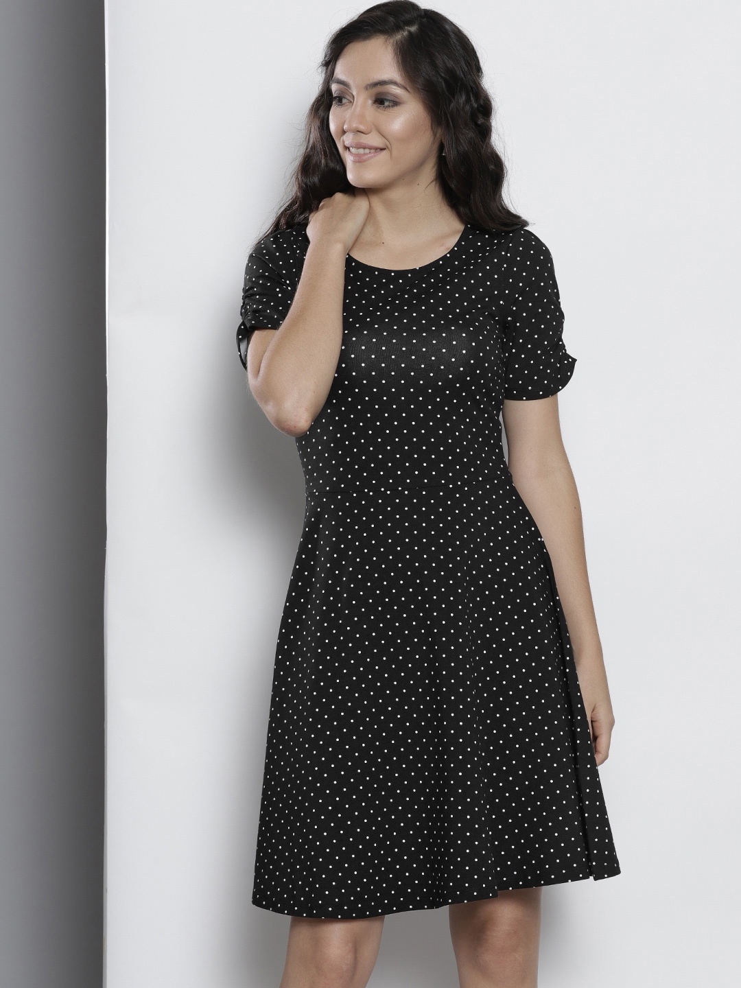 

DOROTHY PERKINS Women Black & White Printed A-Line Dress