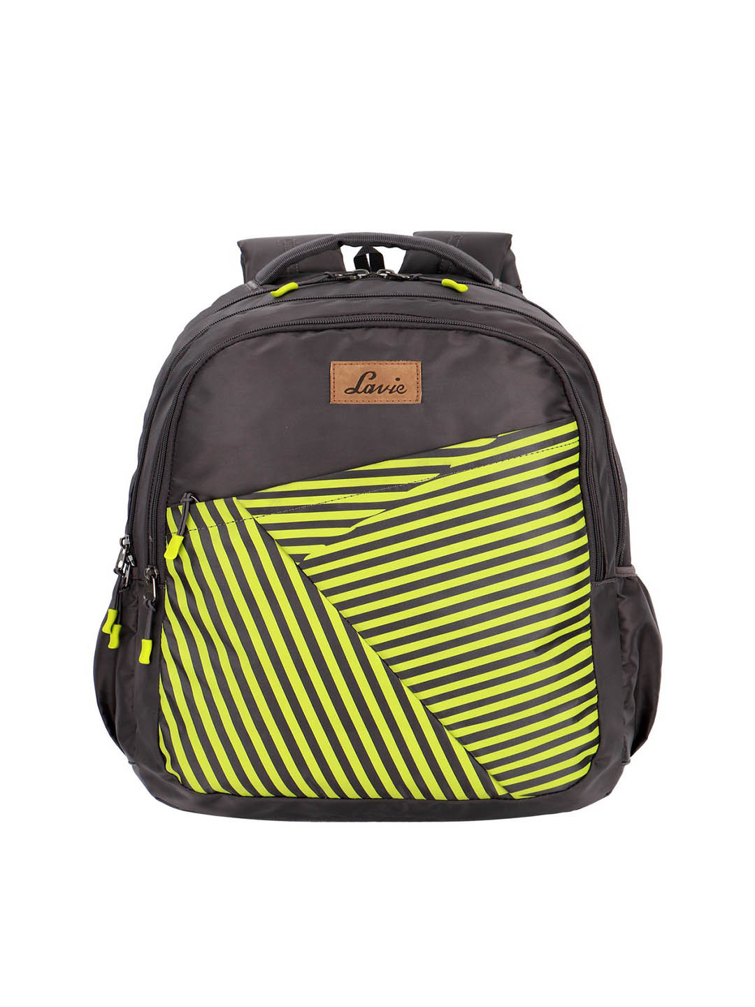 

Lavie Women Grey & Green Graphic Backpack
