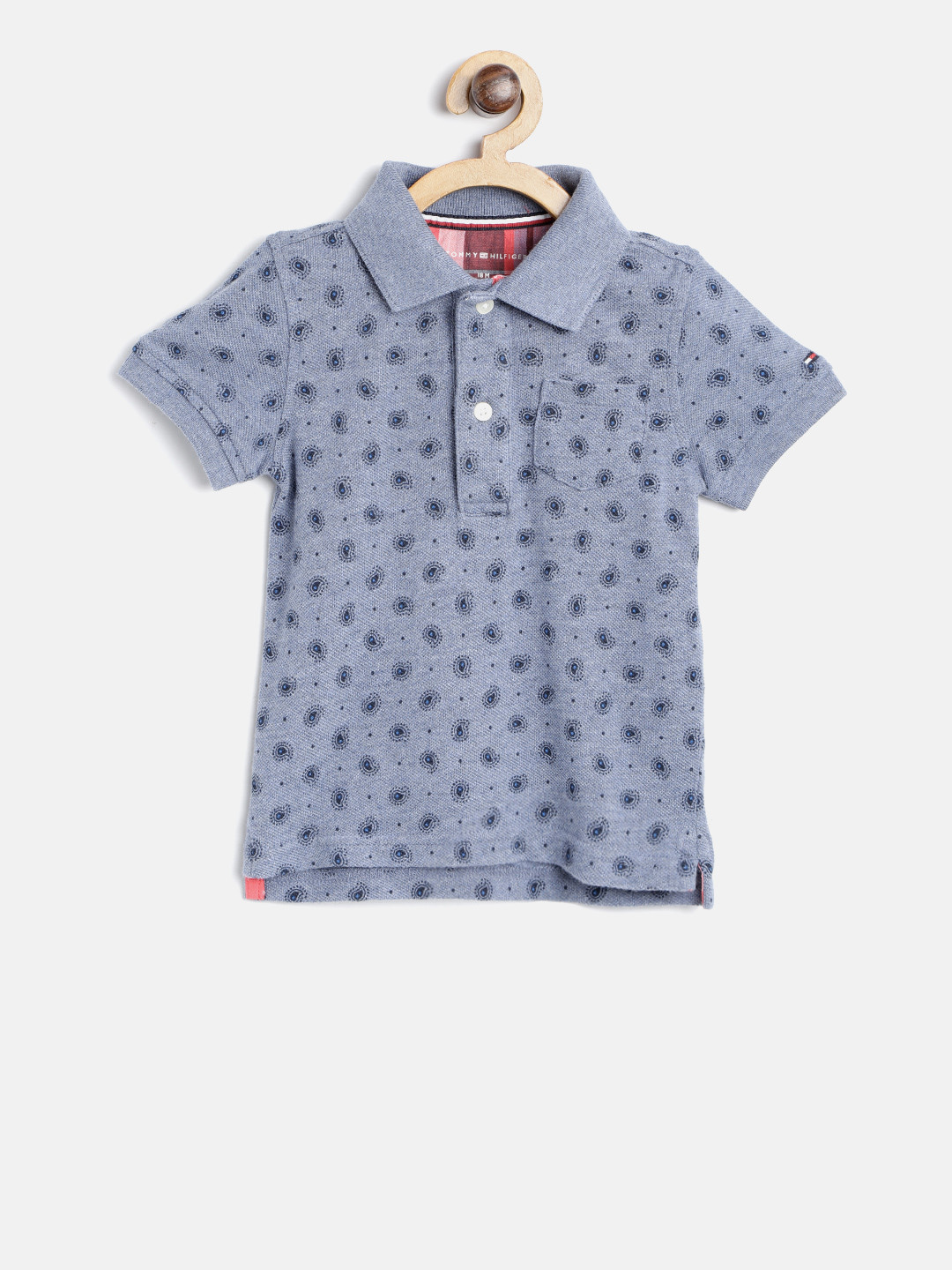 

Tommy Hilfiger Boys Blue Paisley Print Polo Collar T-shirt
