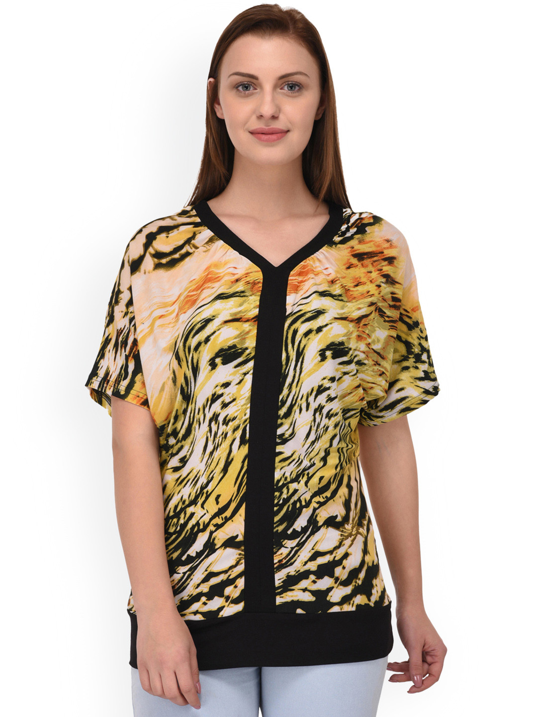 

Espresso Women Yellow Printed Top