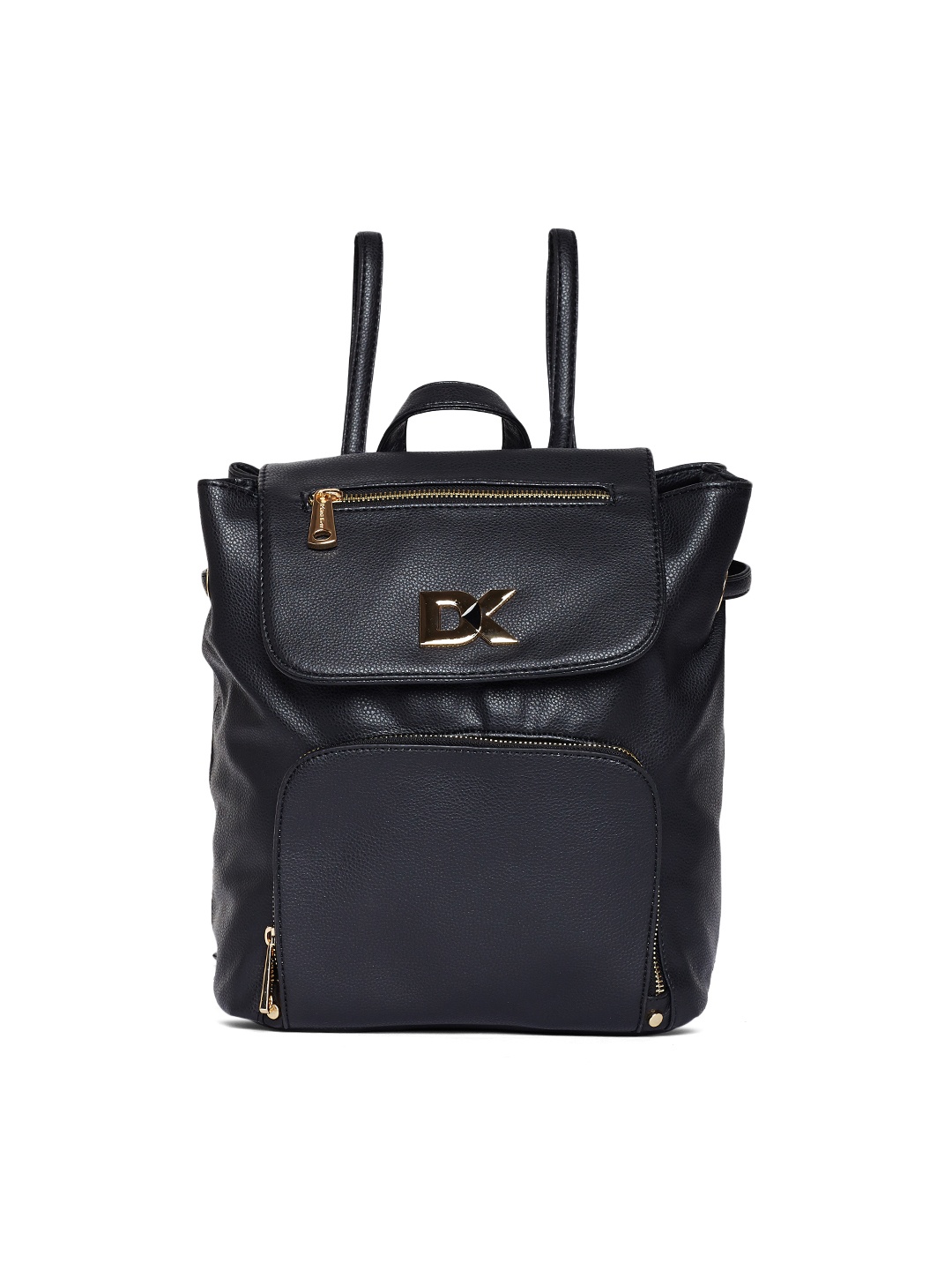 

Diana Korr Women Black & Gold-Toned Solid Backpack