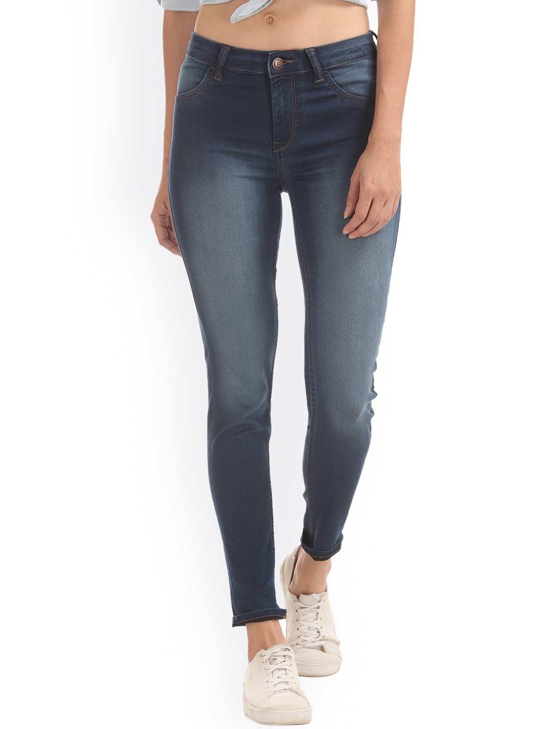 

Flying Machine Women Blue Solid Denim Jeggings