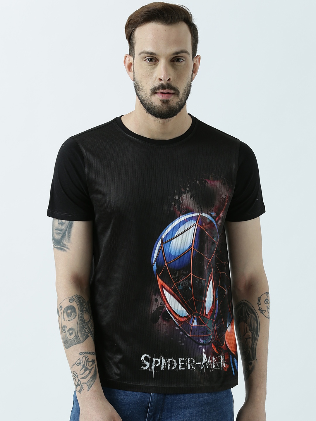 

Marvel by Wear Your Mind Men Black Printed Round Neck T-shirt