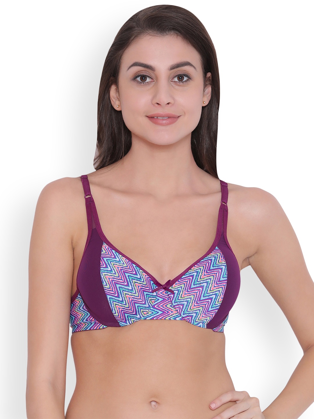 

Clovia Multicoloured Printed Underwired Heavily Padded Push-Up Bra BR1406P154, Multi