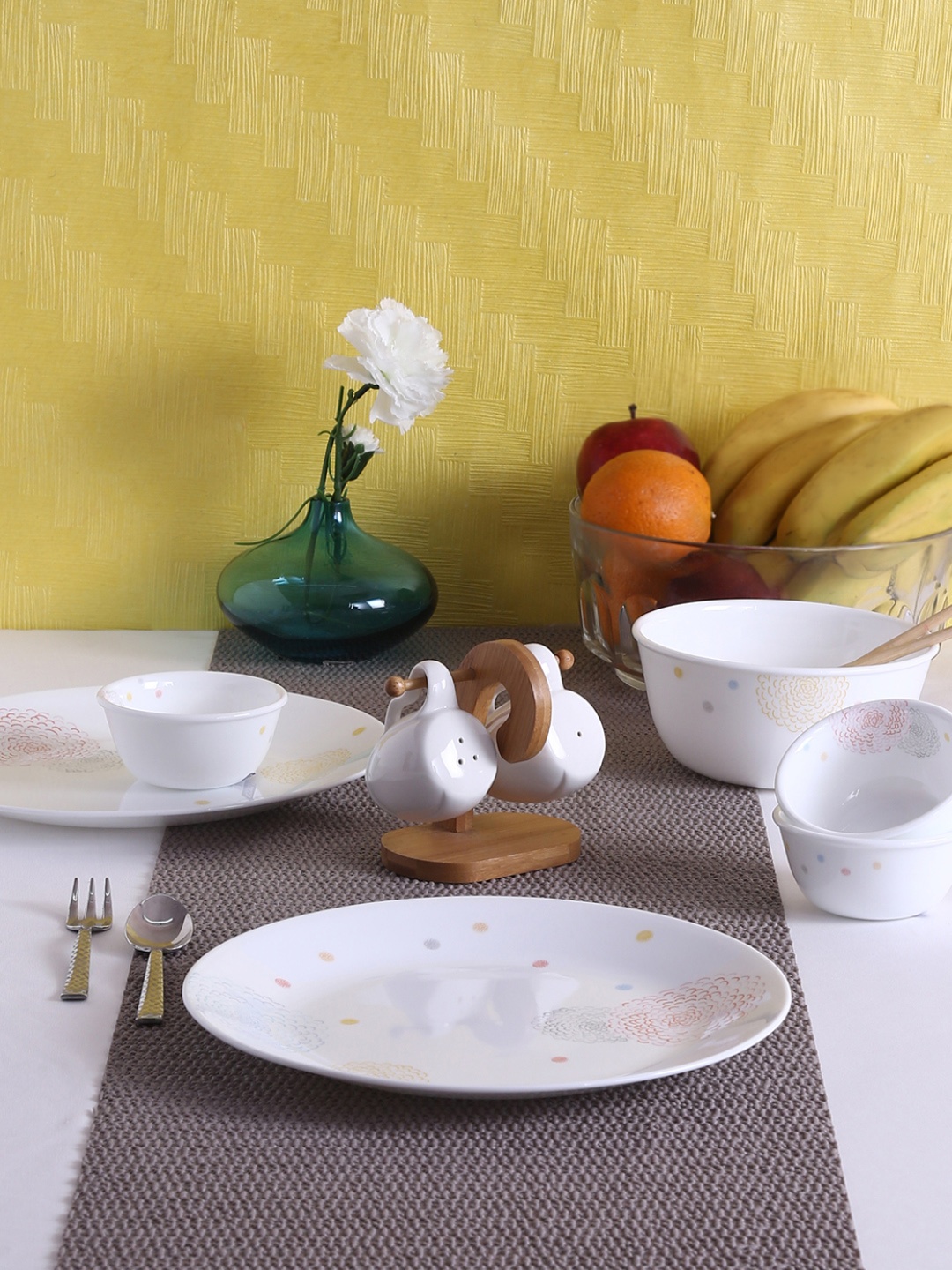 

Corelle White 14-Pieces Printed Glass Dinner Set