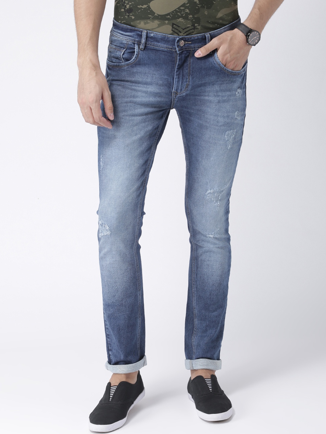 

Hangup Men Blue Slim Fit Mid-Rise Clean Look Stretchable Jeans