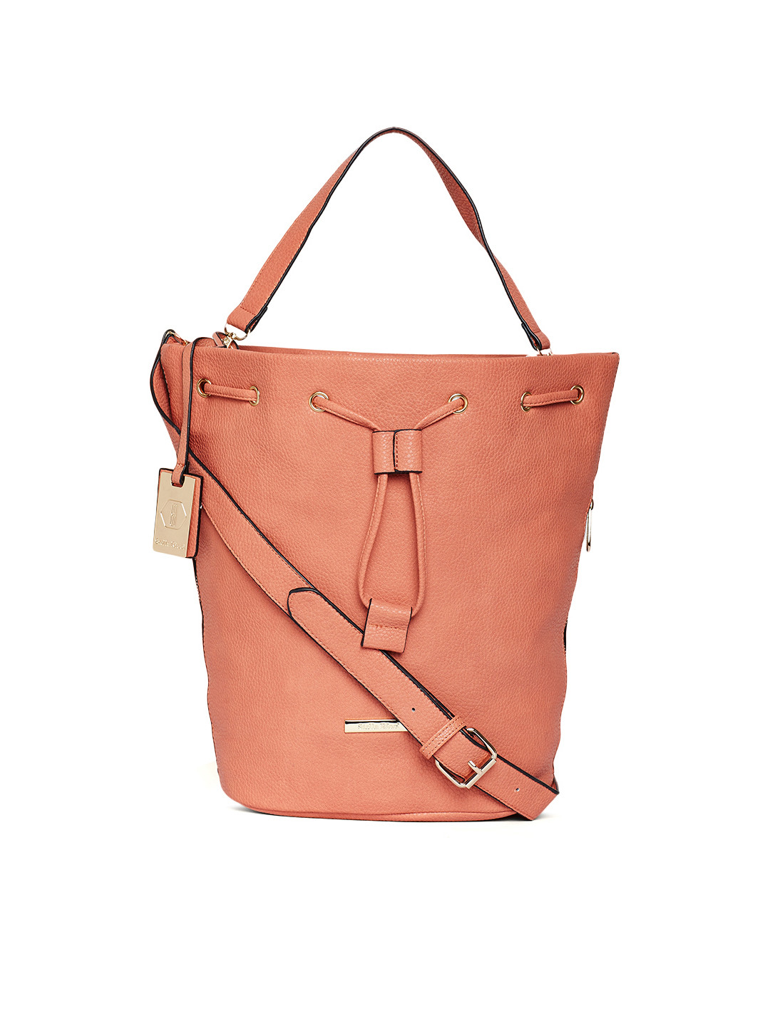 

Stella Ricci Peach-Coloured Solid Tote Bag