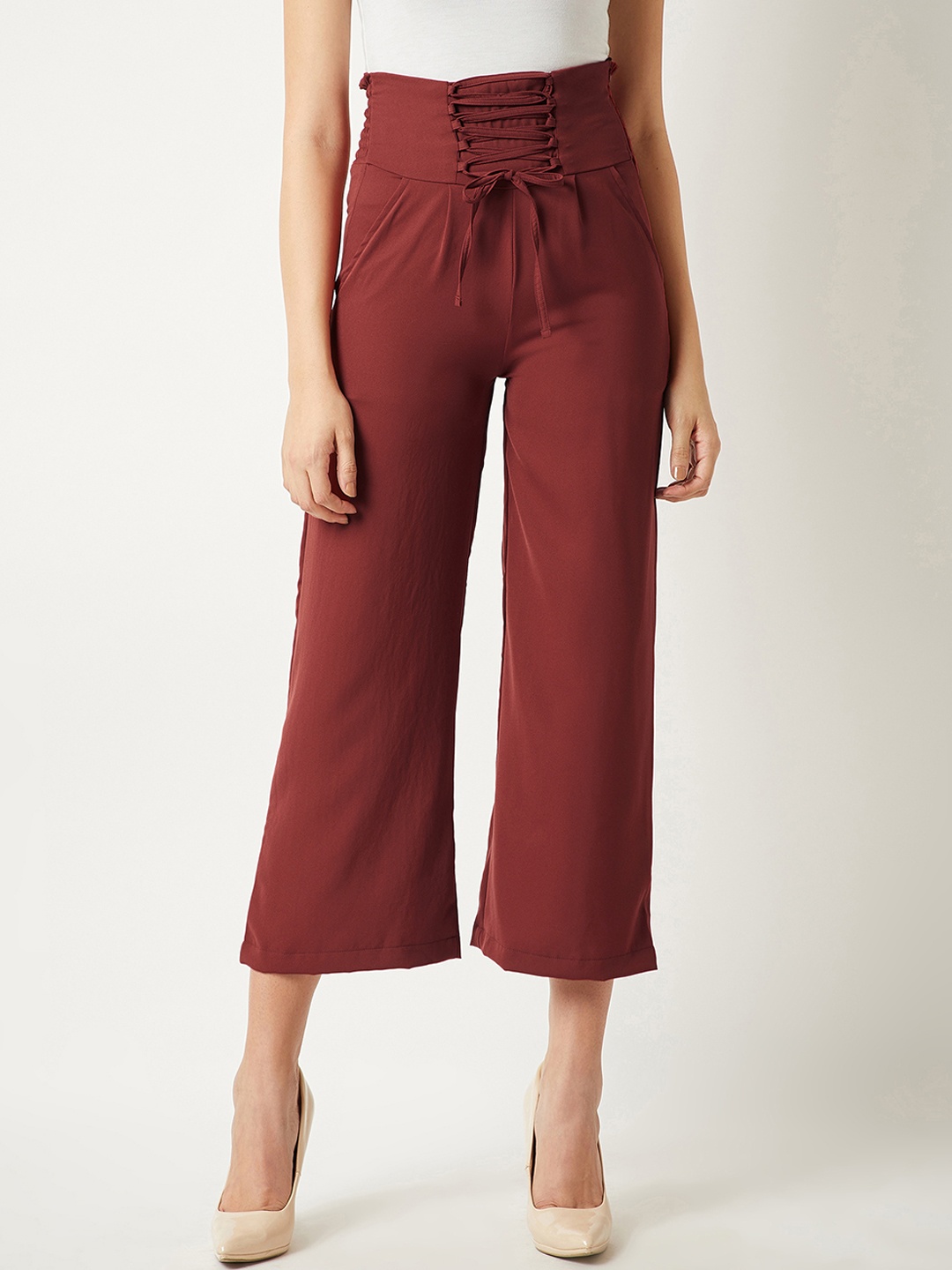 

Miss Chase Women Brown Regular Fit Solid Regular Trousers