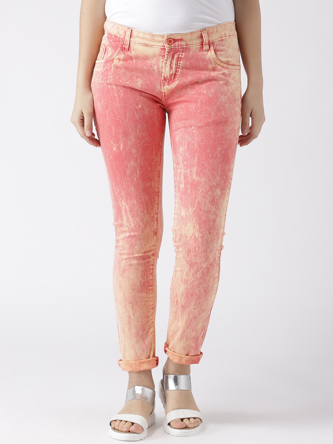 

Fashion Cult Women Coral Slim Fit Solid Chinos