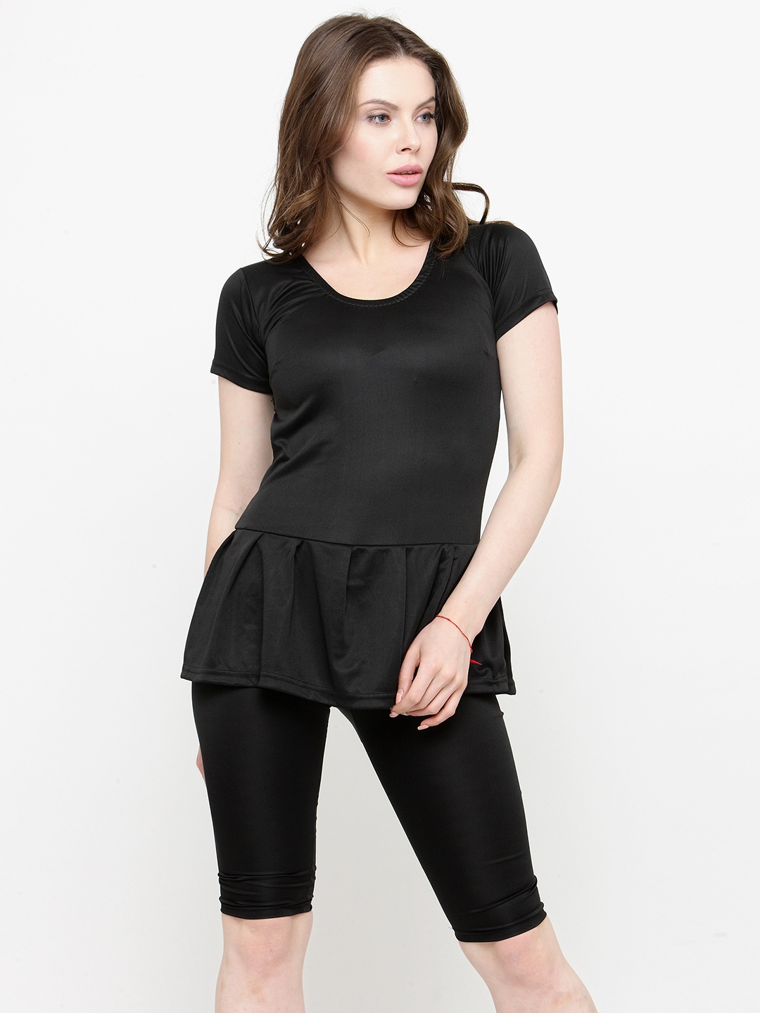 

N-Gal Women Black Solid Swimsuit