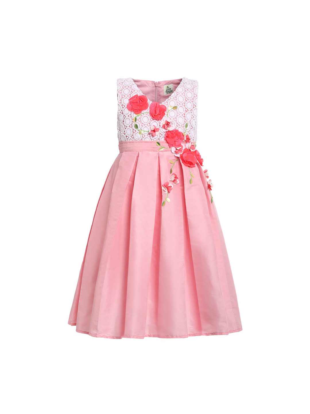 

A Little Fable Girls Pink Embellished Fit and Flare Dress