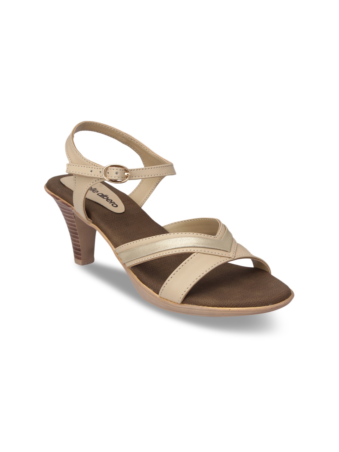 

pelle albero Women Cream-Coloured Solid Sandals